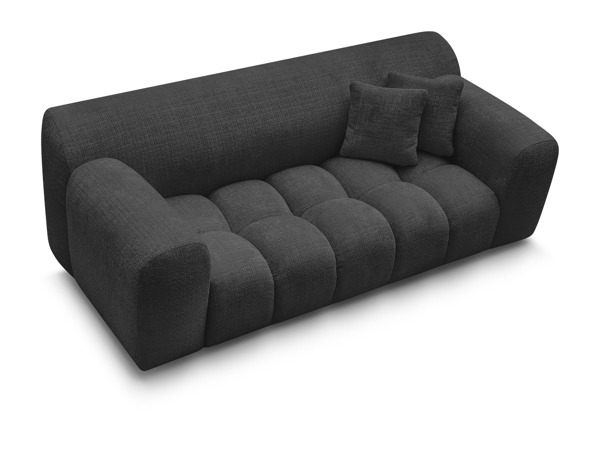 Bobochic Melisse Sofa 2-Sitzer Strukturstoff Schwarz