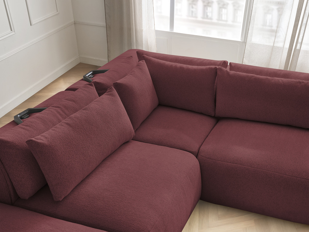 Bobochic Jana Ecksofa Melange-Stoff Rot