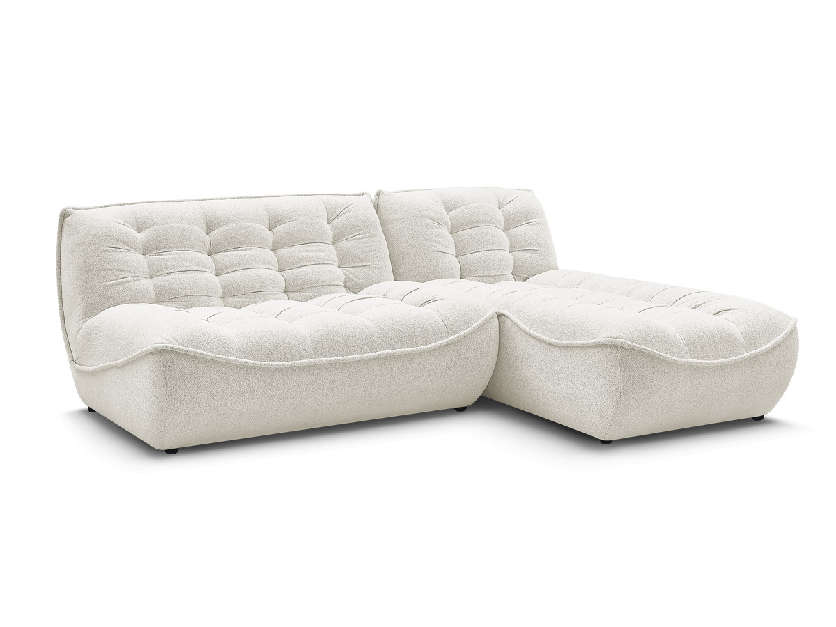 Bobochic Serena Ecksofa Melange-Stoff Weiß