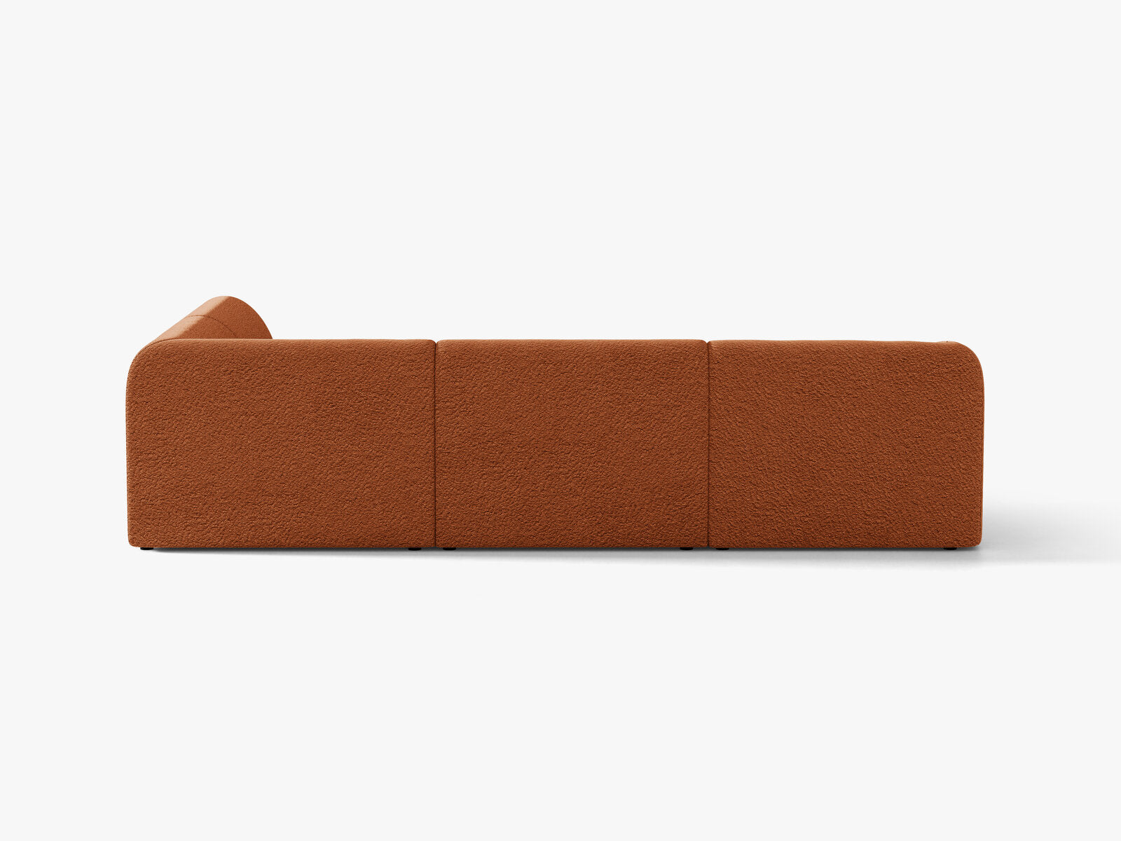Micadoni Ecksofa Miley 6-Sitzer Boucle Baloo Terrakotta Rechts