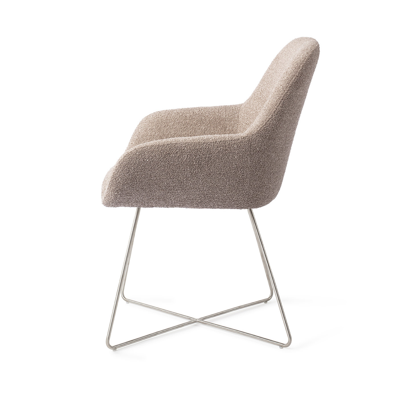 Jesper Home Esszimmerstuhl Kushi Stone Haze Cross Stahl
