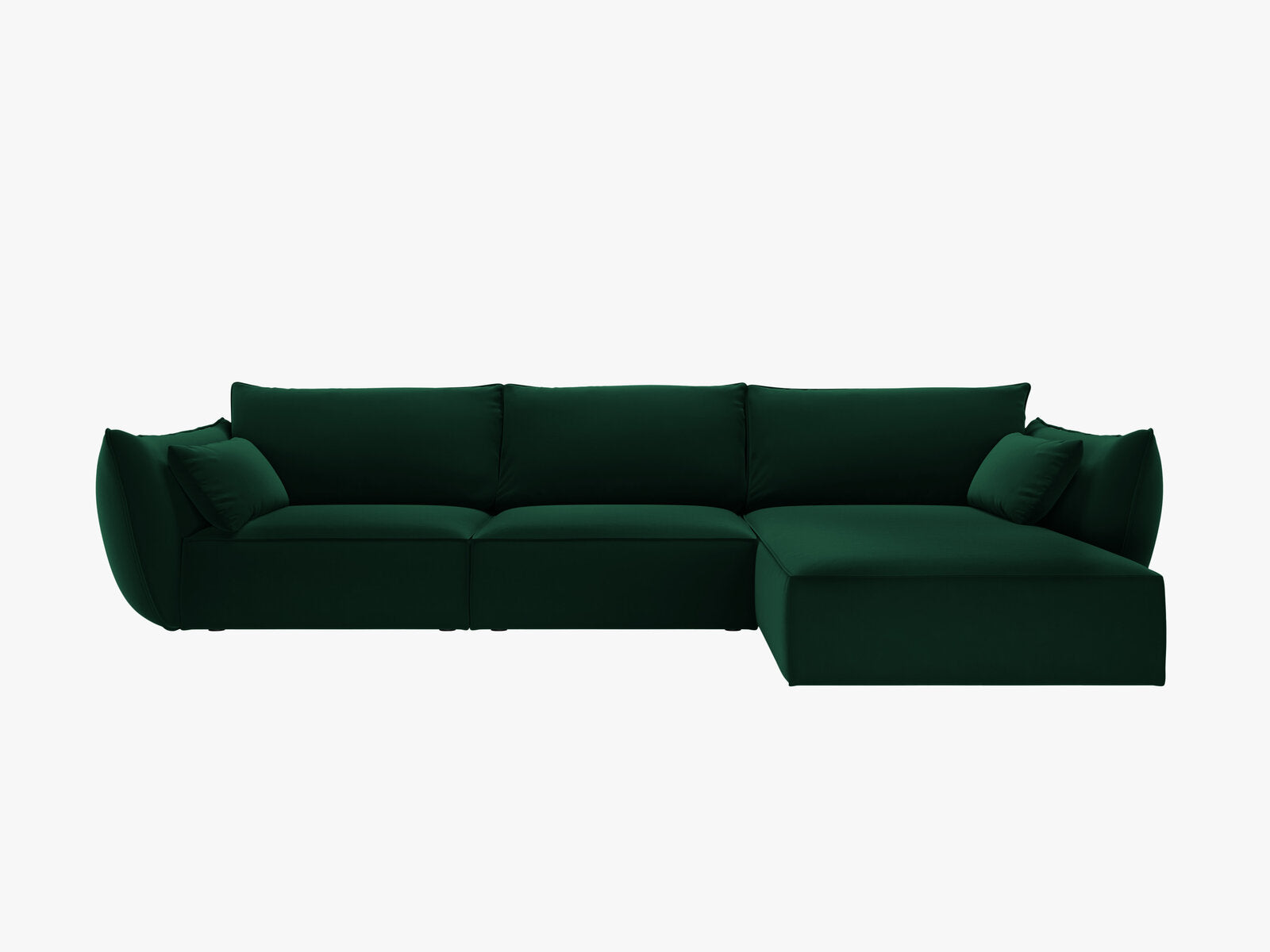 Micadoni Ecksofa Kaelle 4-Sitzer Rechts Samt Bluvel Flaschengrün
