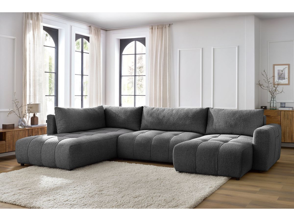 Bobochic Arsene Wohnlandschaft Melange-Stoff Dunkelgrau Ecke rechts