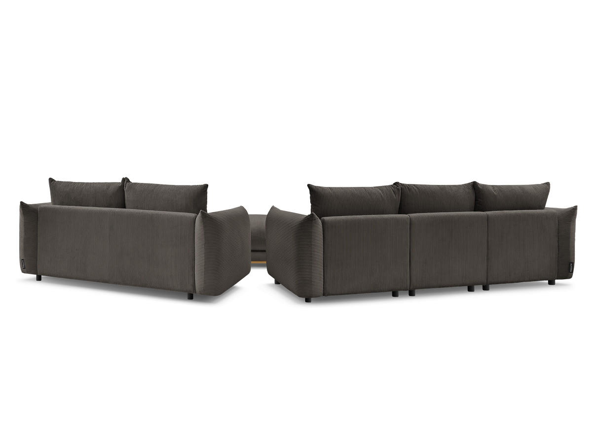 Bobochic Ernest Sofa 5-Sitzer mit Pouf Cordsamt Taupe