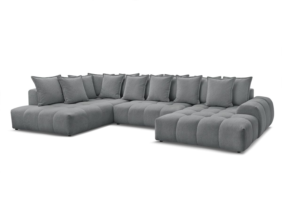 Bobochic Everest Wohnlandschaft, 14 Kissen Melange-Stoff Dunkelgrau Ecke rechts