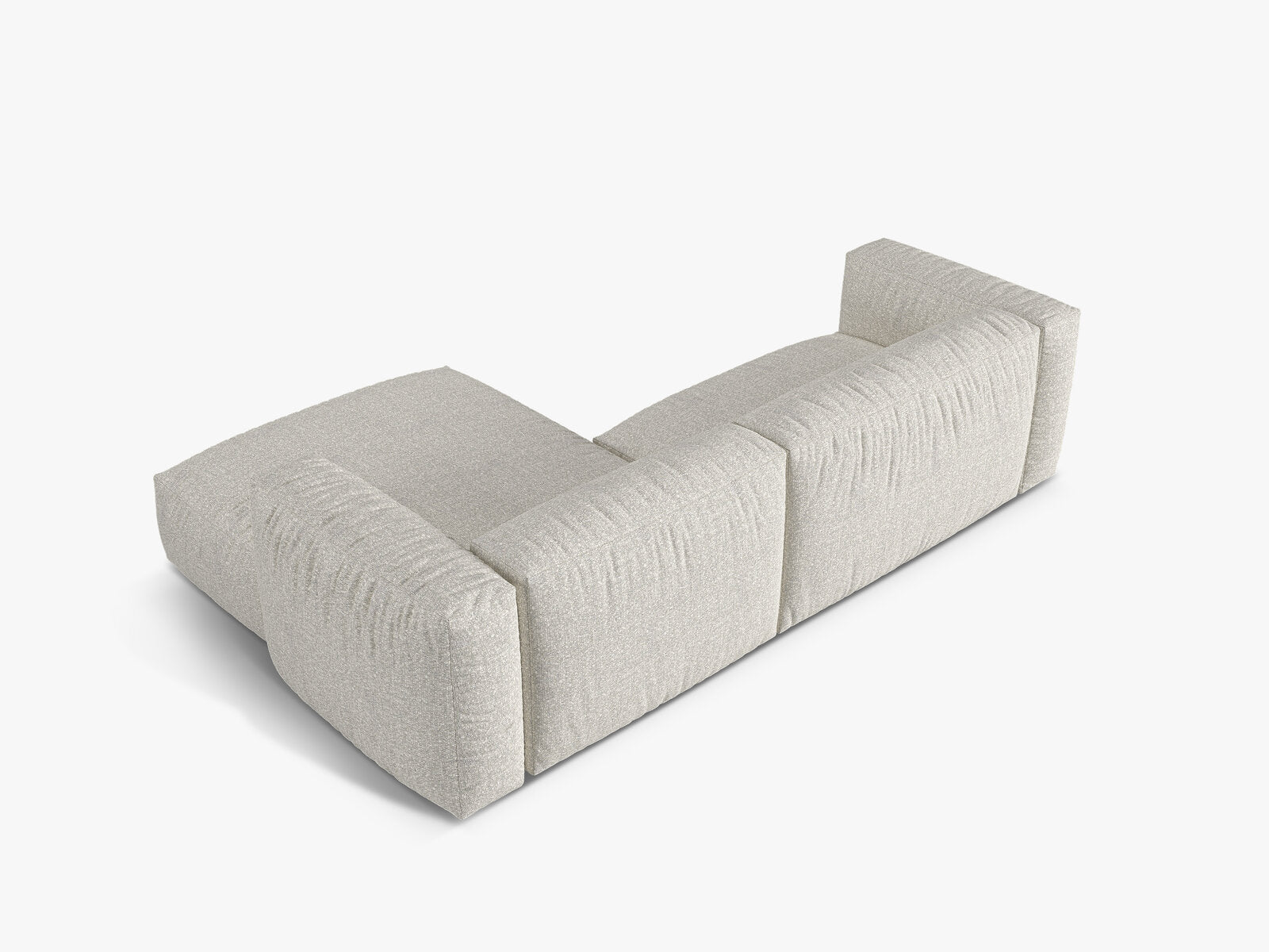 Micadoni Ecksofa Martina 2-Sitzer Rechts Boucle Monet Grau Beige Melange