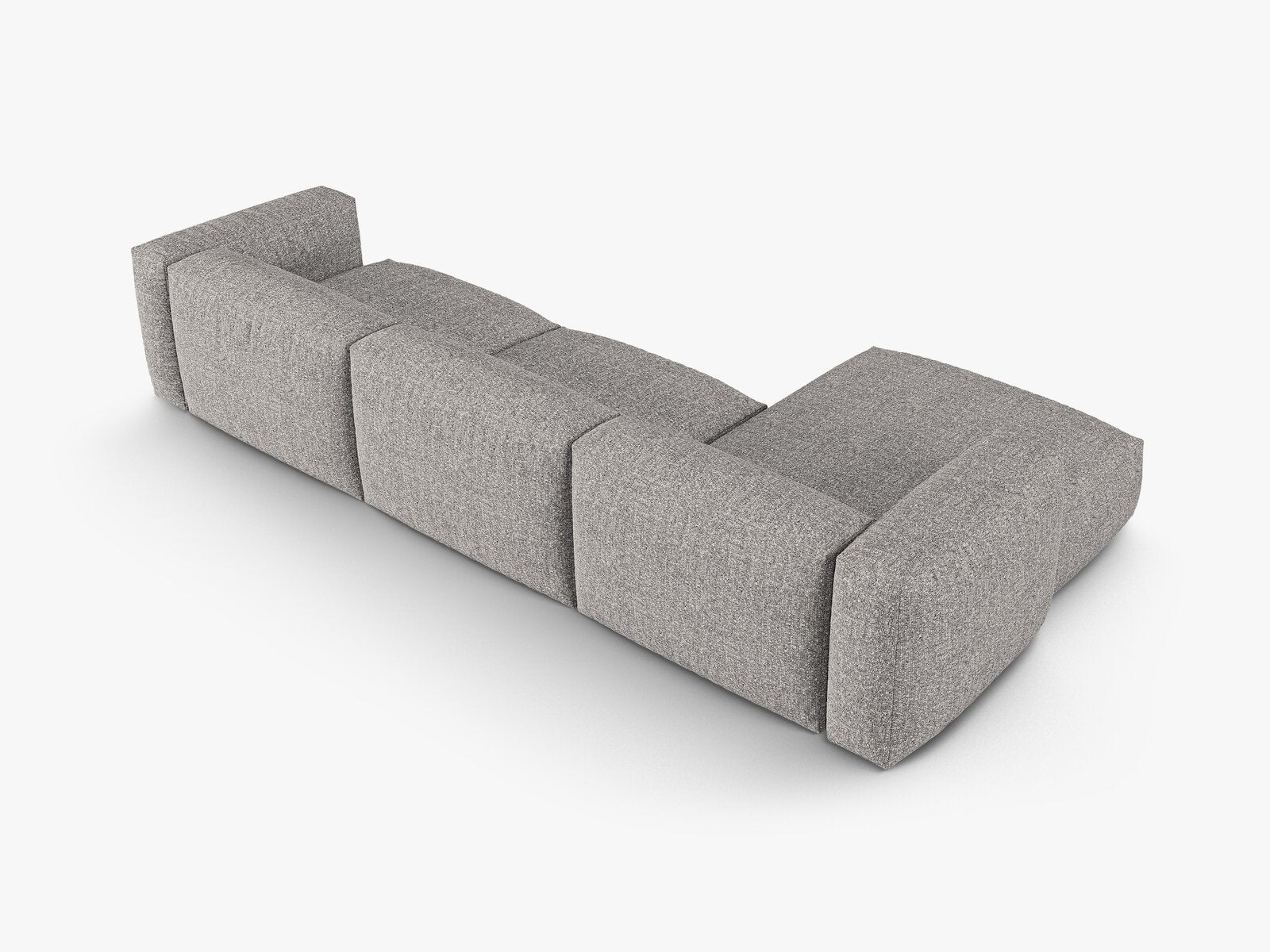 Micadoni Ecksofa Martina 3-Sitzer 90cm Sitztiefe Links Boucle Monet Graphit