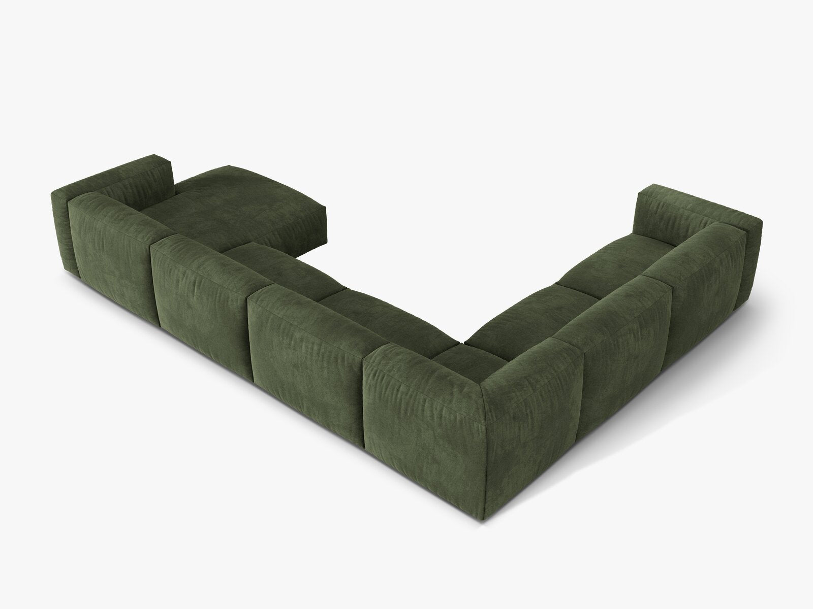 Micadoni modulares Ecksofa XL Martina 6-Sitzer Links Samt Vogue Grün