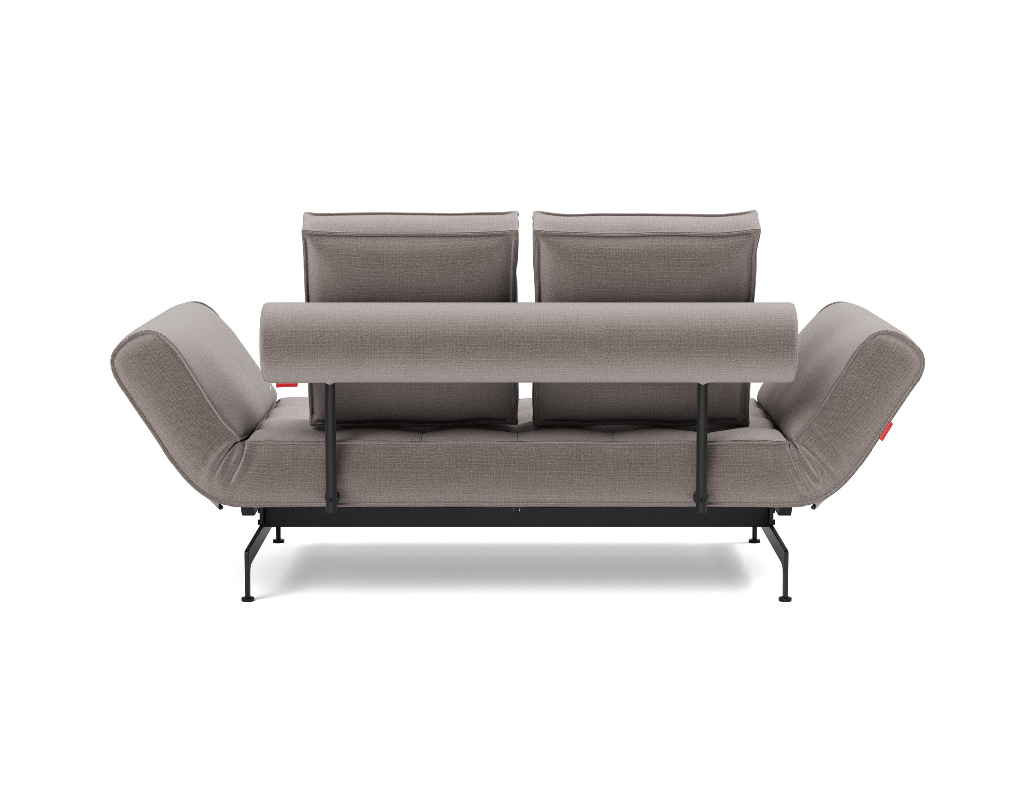 Tagesbett Ghia Chenille Esina 418-Truffle Beine Laser schwarz