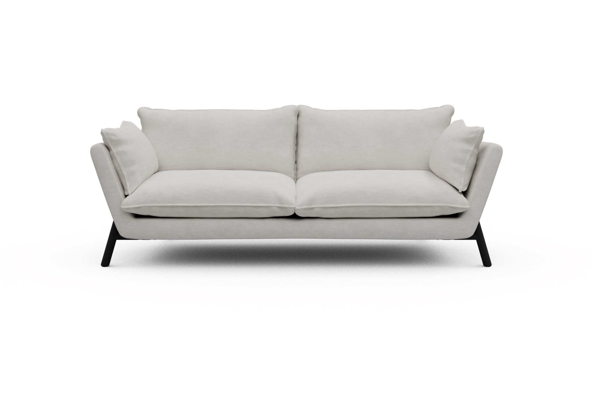 Skandi Home Sofa Emil PREMIUM 3-Sitzer Beinfarbe Eiche Schwarz Vivus-Dusty-Off-White moebelfaktor