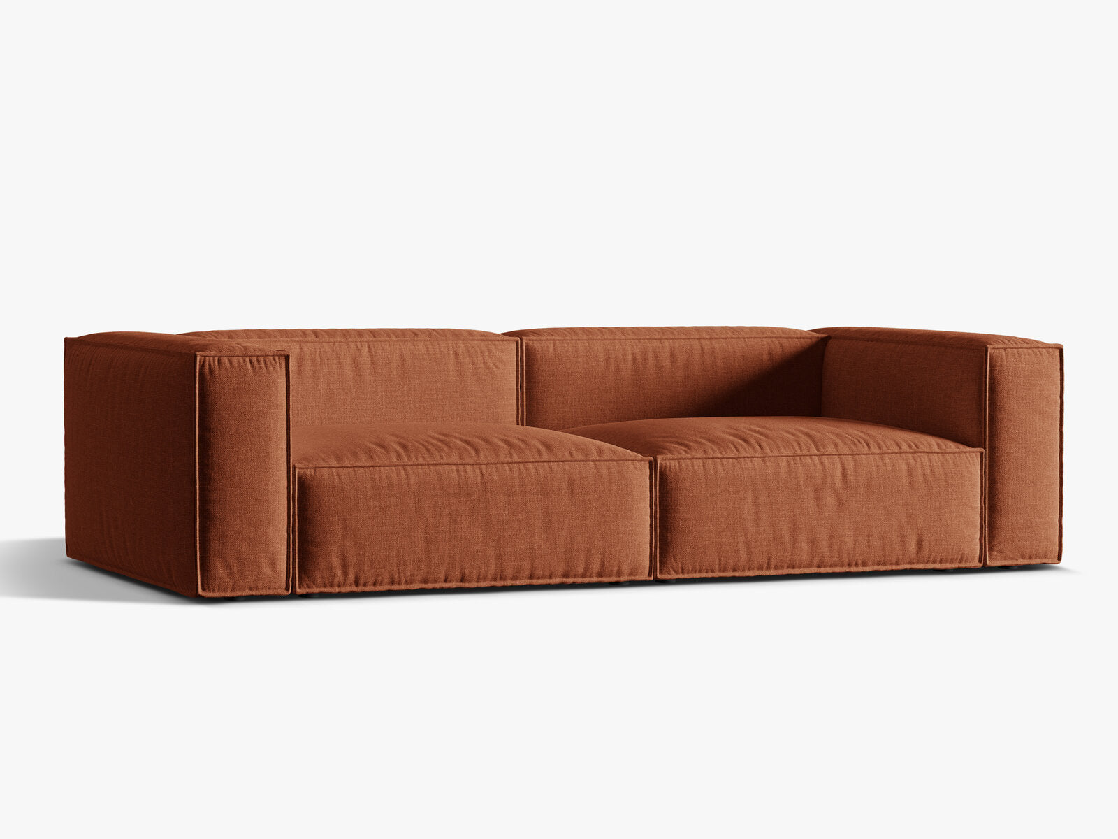 Micadoni Sofa Nuria 5-Sitzer Strukturierter Stoff Ziegel