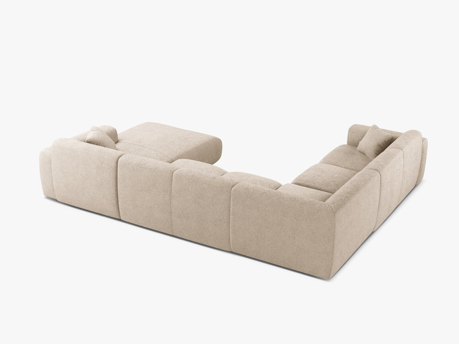Micadoni Molino Panoramasofa 6-Sitzer Links Boucle Baloo Beige
