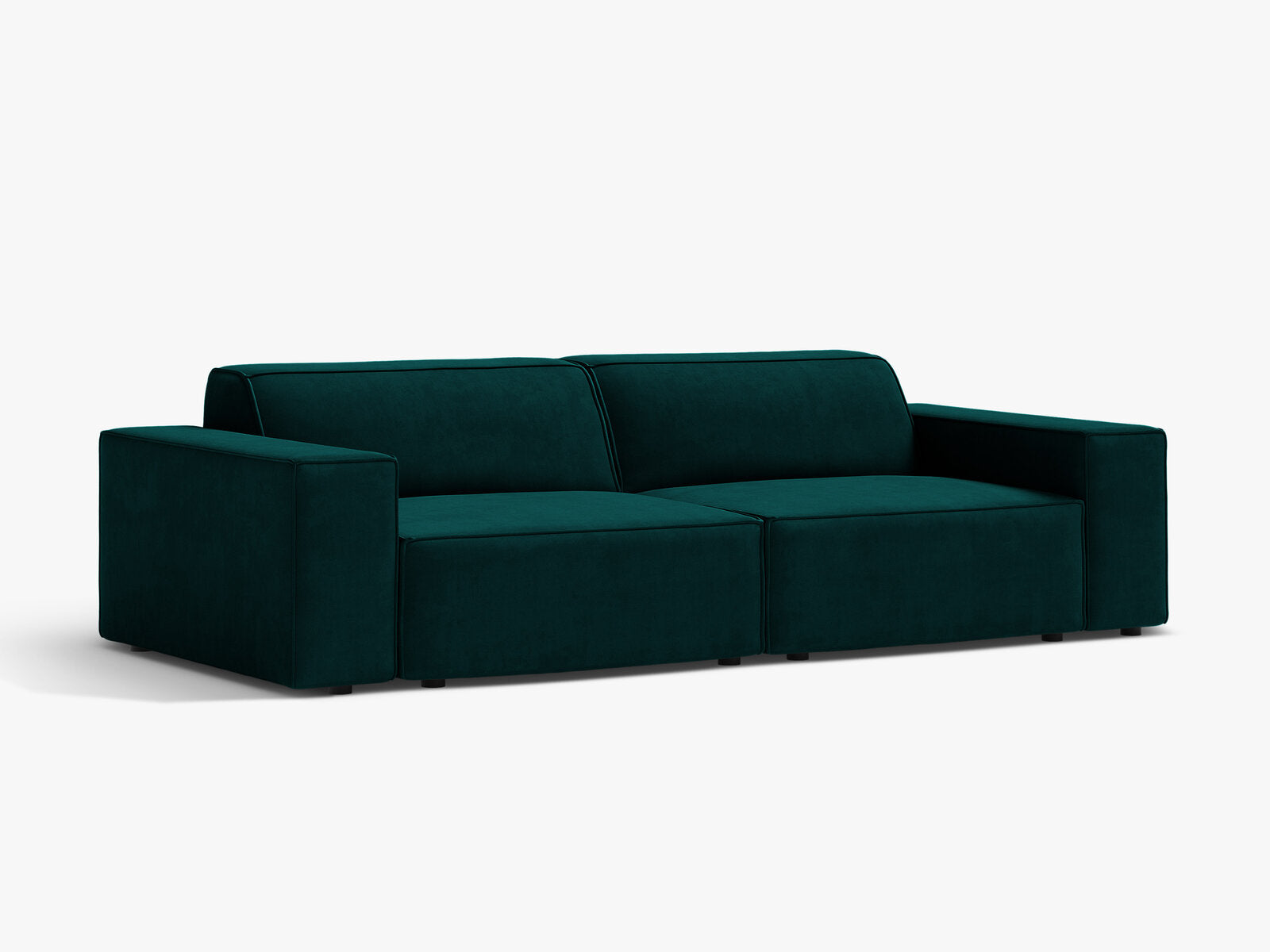 Micadoni 3-Sitzer Sofa Jodie Samt Venus Dunkel Petrol