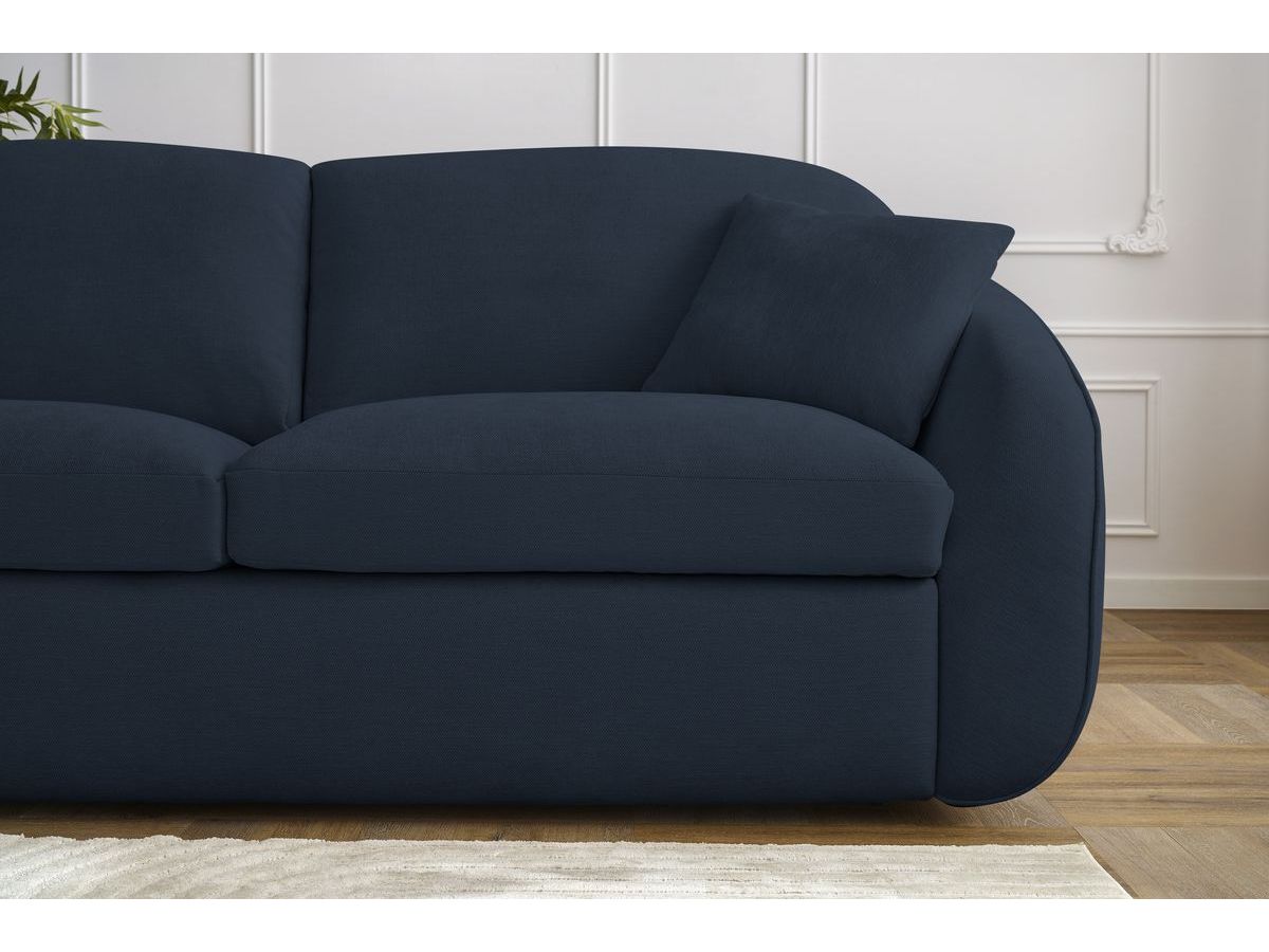 Bobochic Cezanne Schlafsofa 3-Sitzer Stoff Dunkelblau, Liegefläche 160 × 194 cm