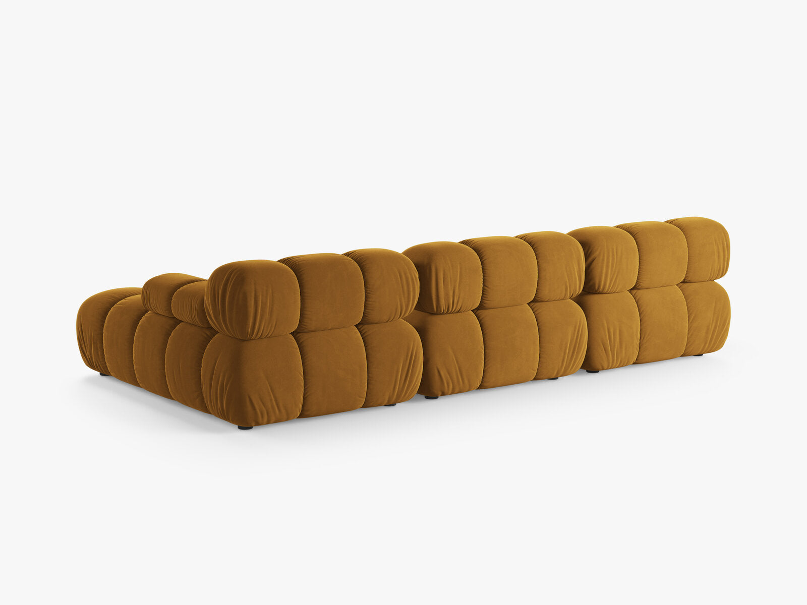 Micadoni Modulares Ecksofa Bellis 4-Sitzer Rechts Samt Bluvel Gelb