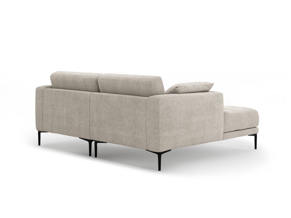 Cosmopolitan Design Ecksofa Lazio 2-Sitzer Strukturierter Stoff Sorella Beige Links