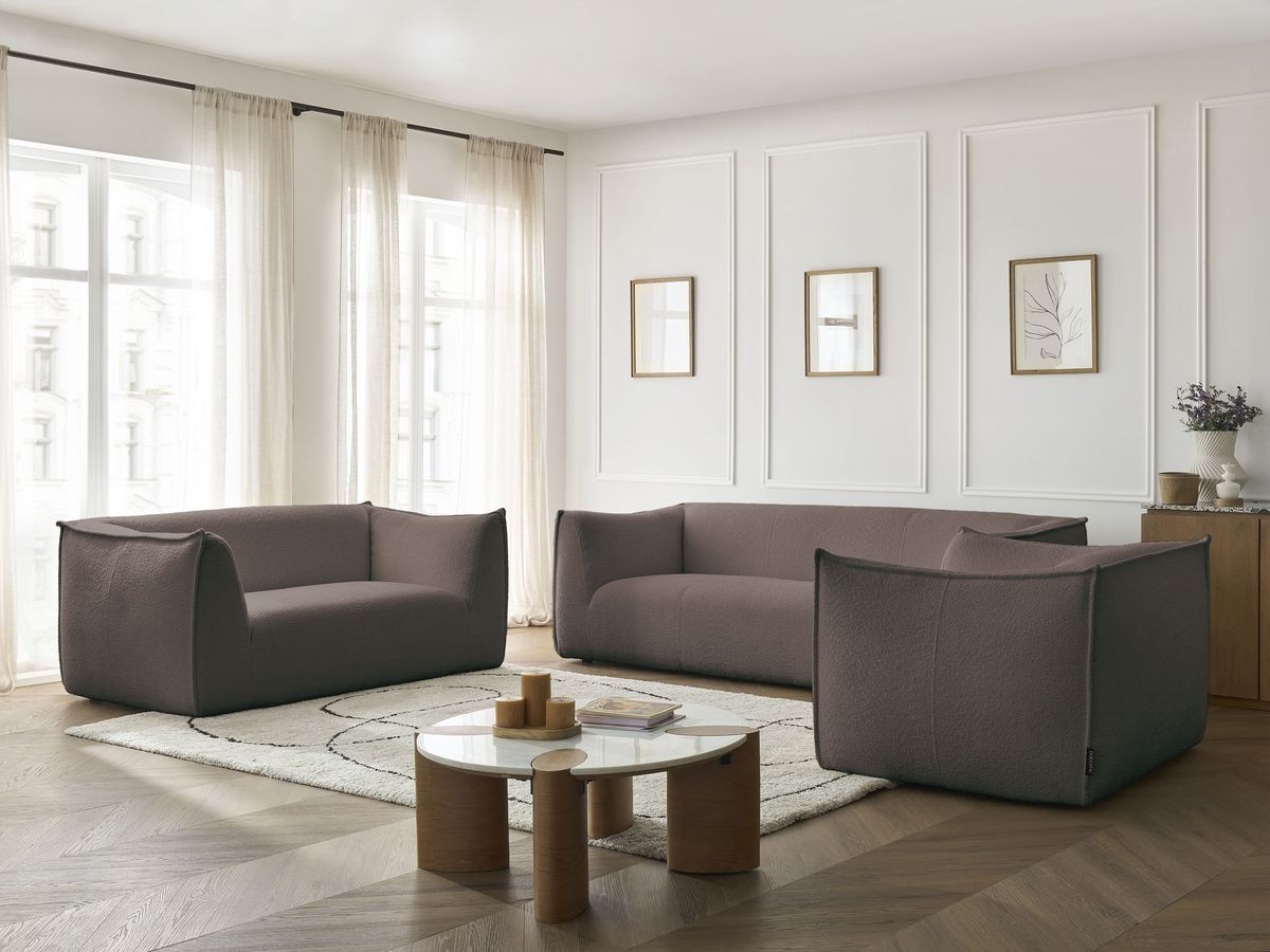 Bobochic Giorgia Sofa 5-Sitzer 534 × 100 cm Bouclé-Stoff Braun