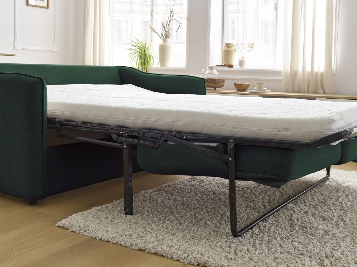 Bobochic Lenny Schlafsofa 3-Sitzer Stoff Grün