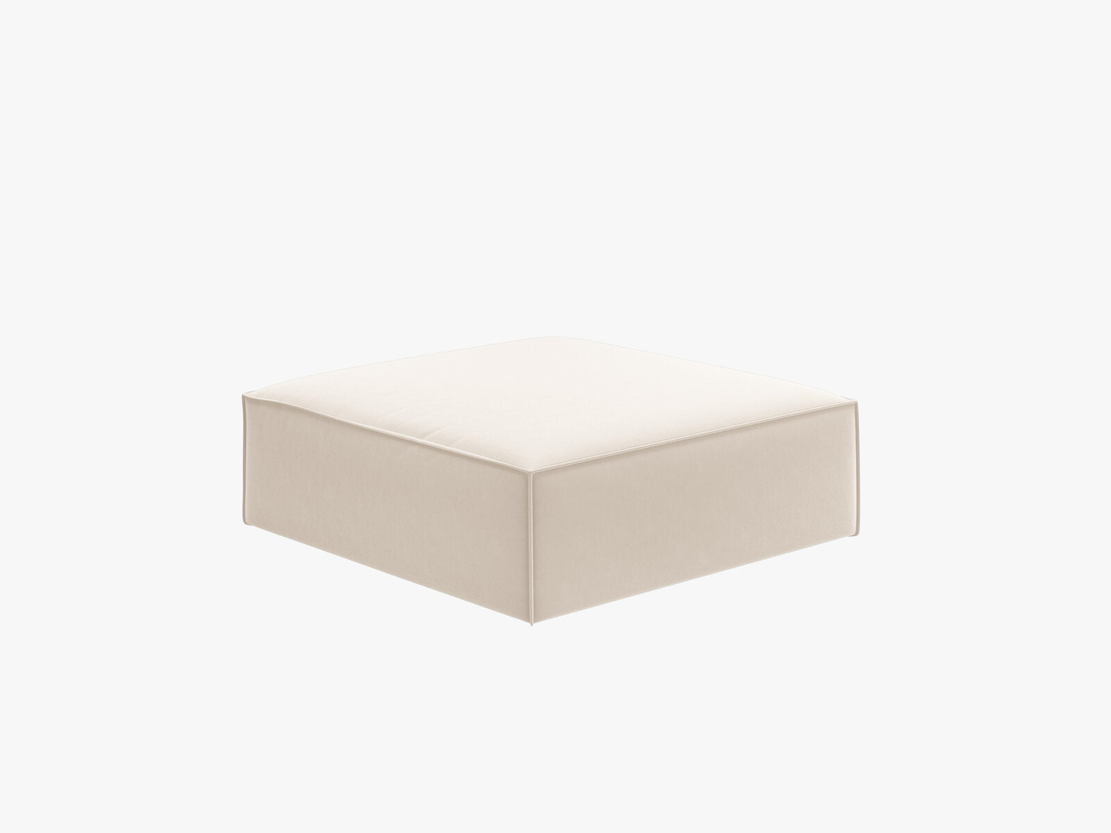 Micadoni Hocker Kaelle 1-Sitzer Samt Bluvel Helles Beige