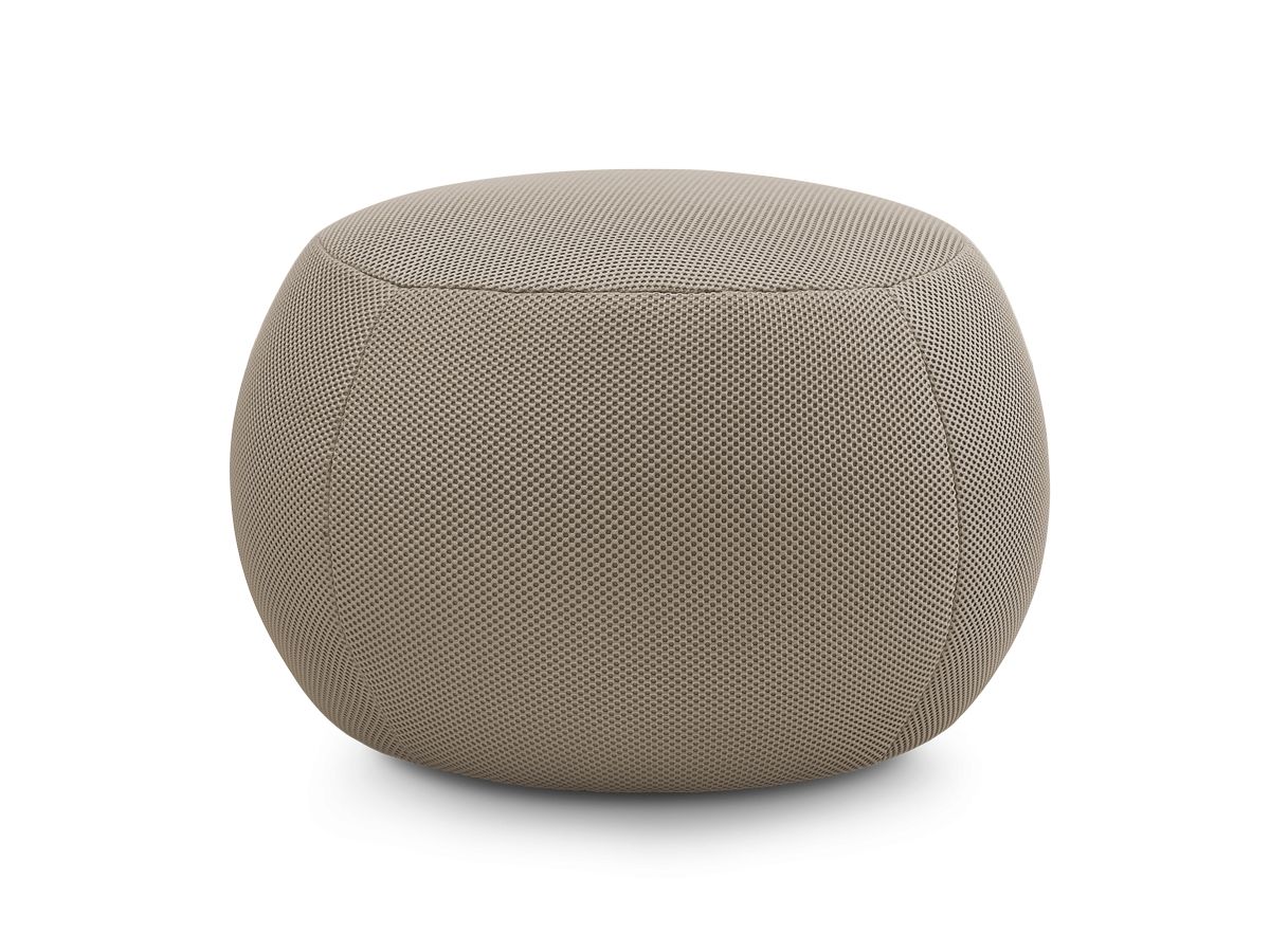 Bobochic Hayden Pouf, rund Mesh-Stoff Taupe, 60 cm