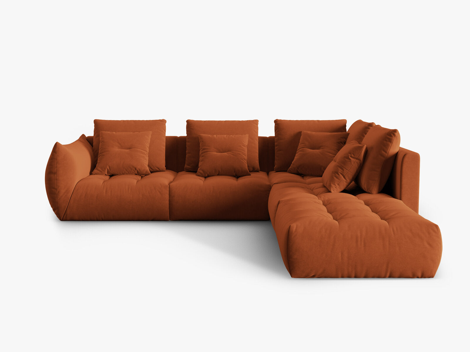 Micadoni Ecksofa Bloom 5-Sitzer Rechts Samt Terrakotta