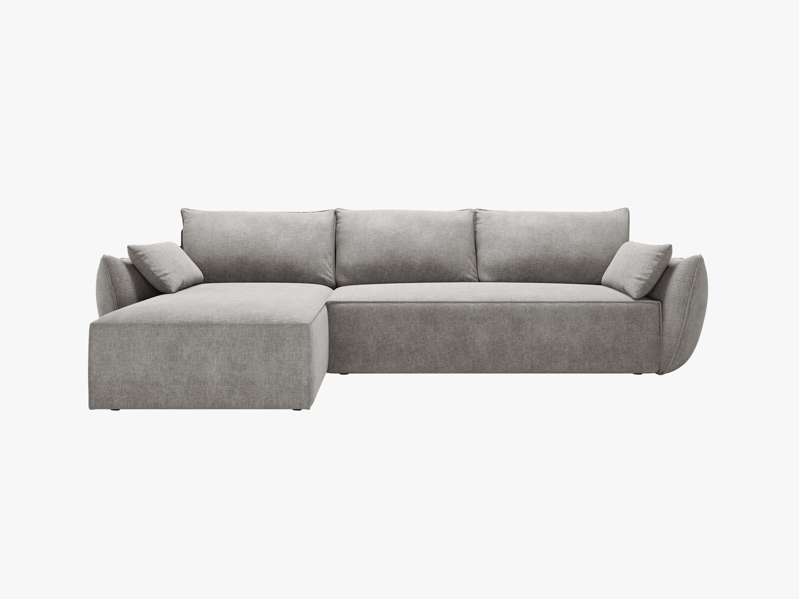 Micadoni Kaelle Ecksofa 4-Sitzer mit Schlaffunktion Links Chenille Over The Horizon Hellgrau