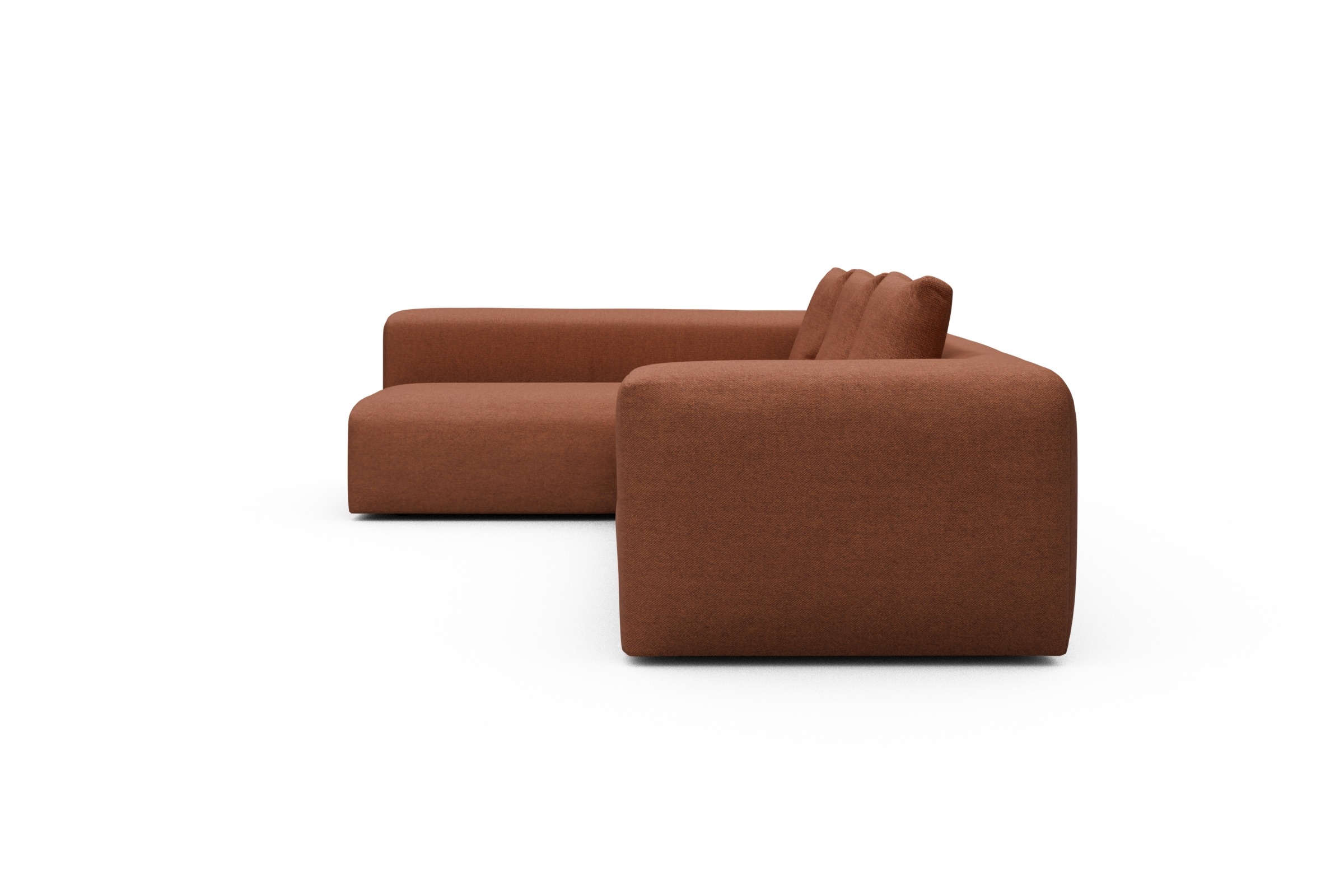 Ecksofa Fred 2x 2,5-Sitzer links offen Weda-Rust