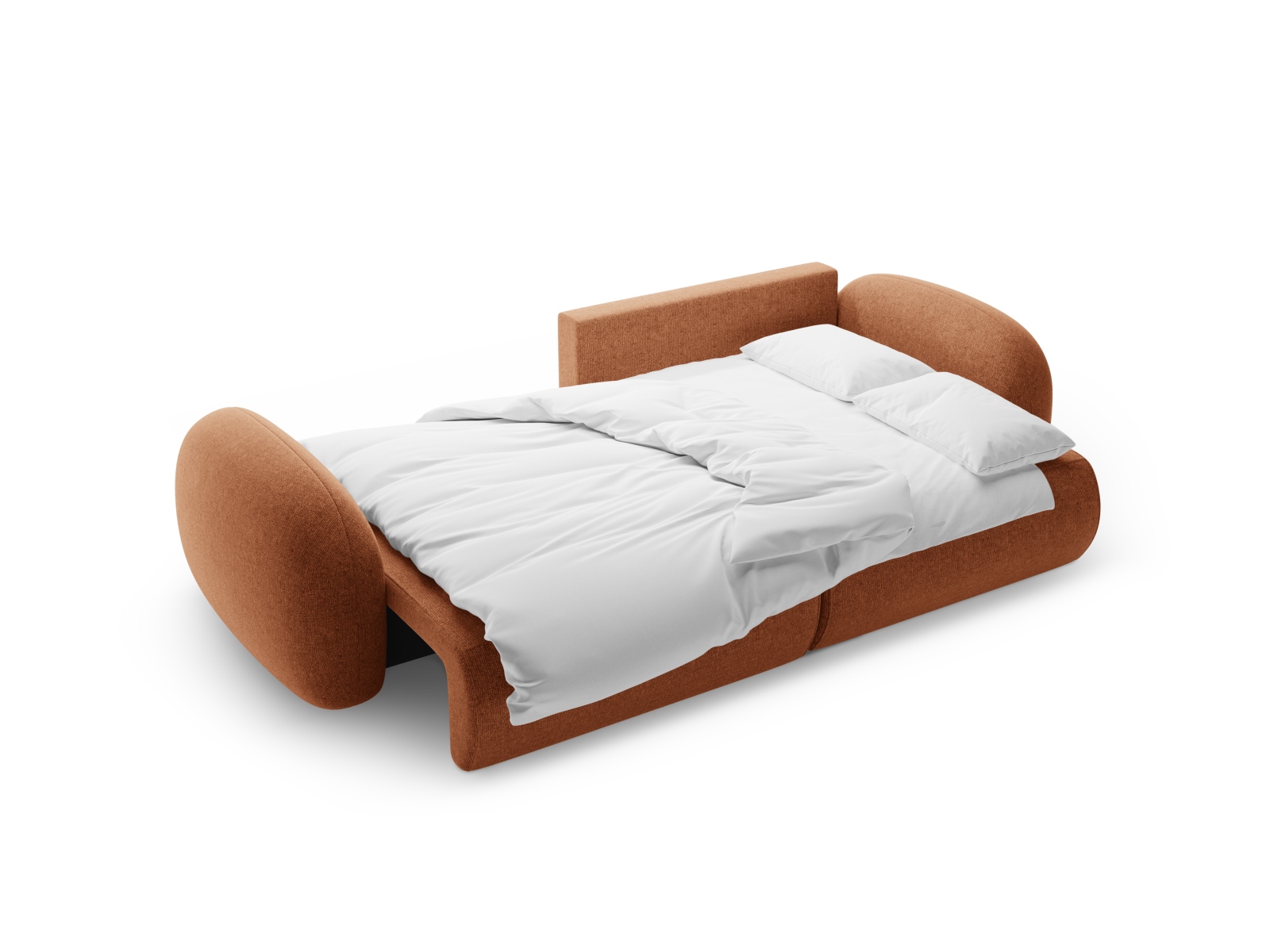 Cosmopolitan Design Wendbares Ecksofa Tonale 4-Sitzer mit Schlaffunktion und Bettkasten Chenille Eden Ziegel