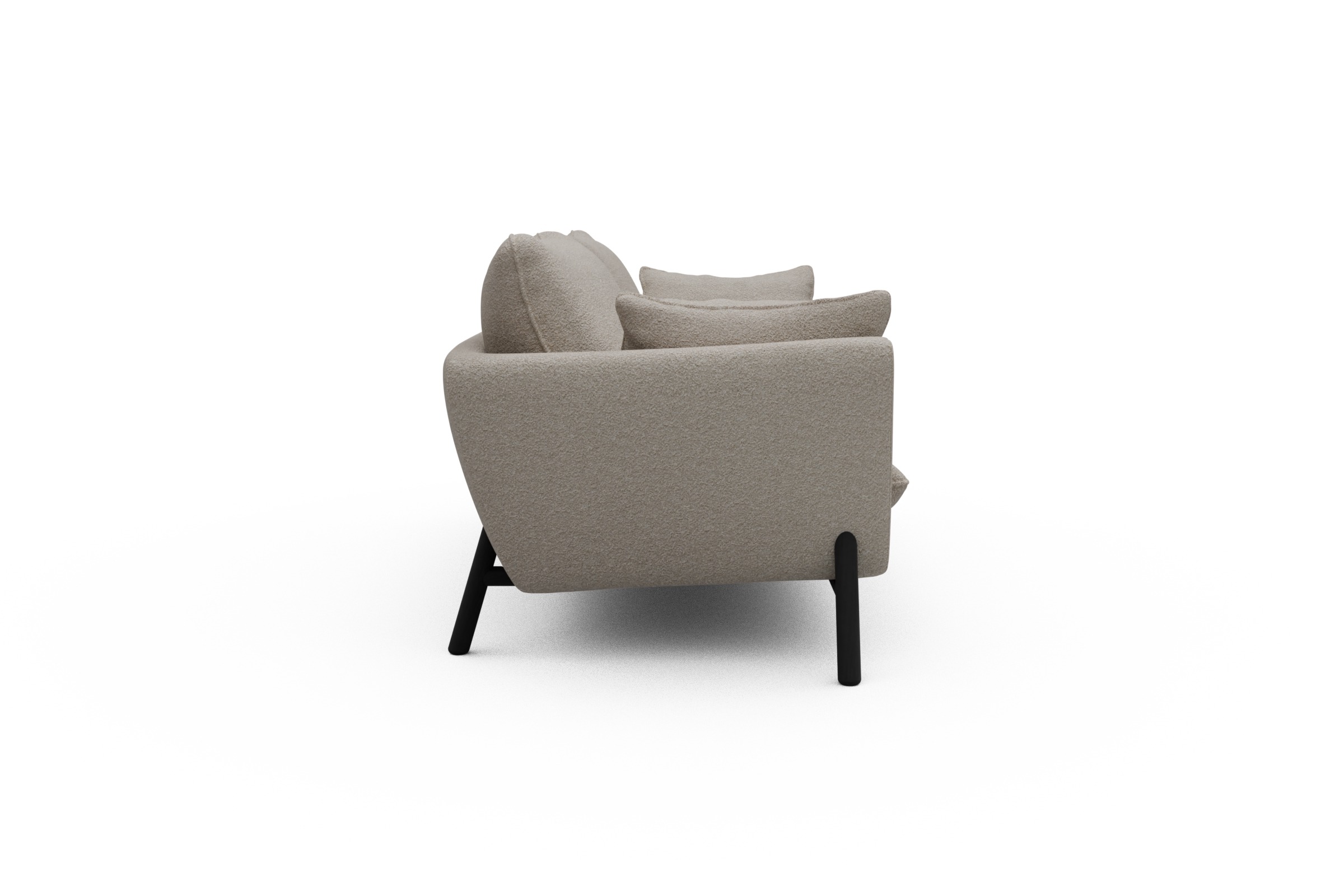 Sofa Emil 3-Sitzer Beinfarbe Eiche Schwarz Aivi-Lace-Beige