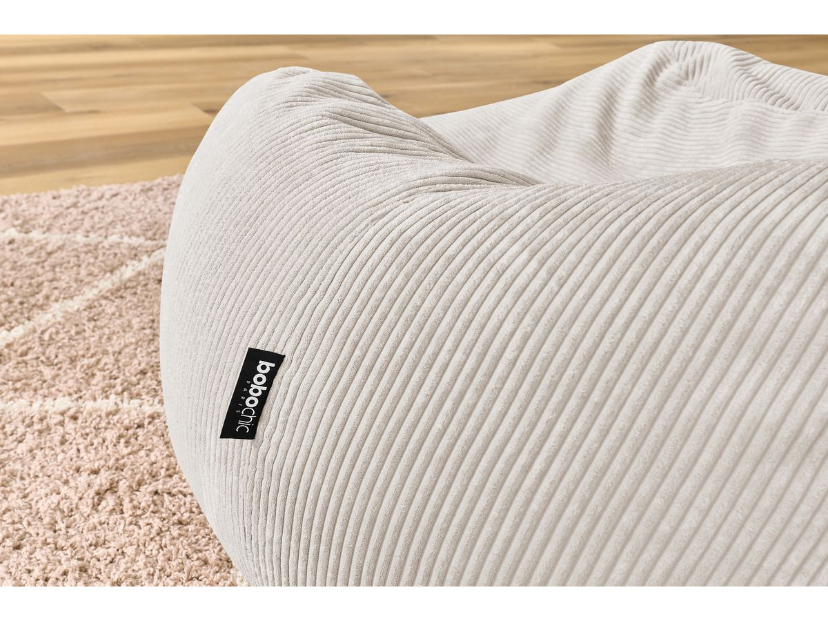 Bobochic Voltaire Pouf 120 × 70 cm Cordsamt Beige