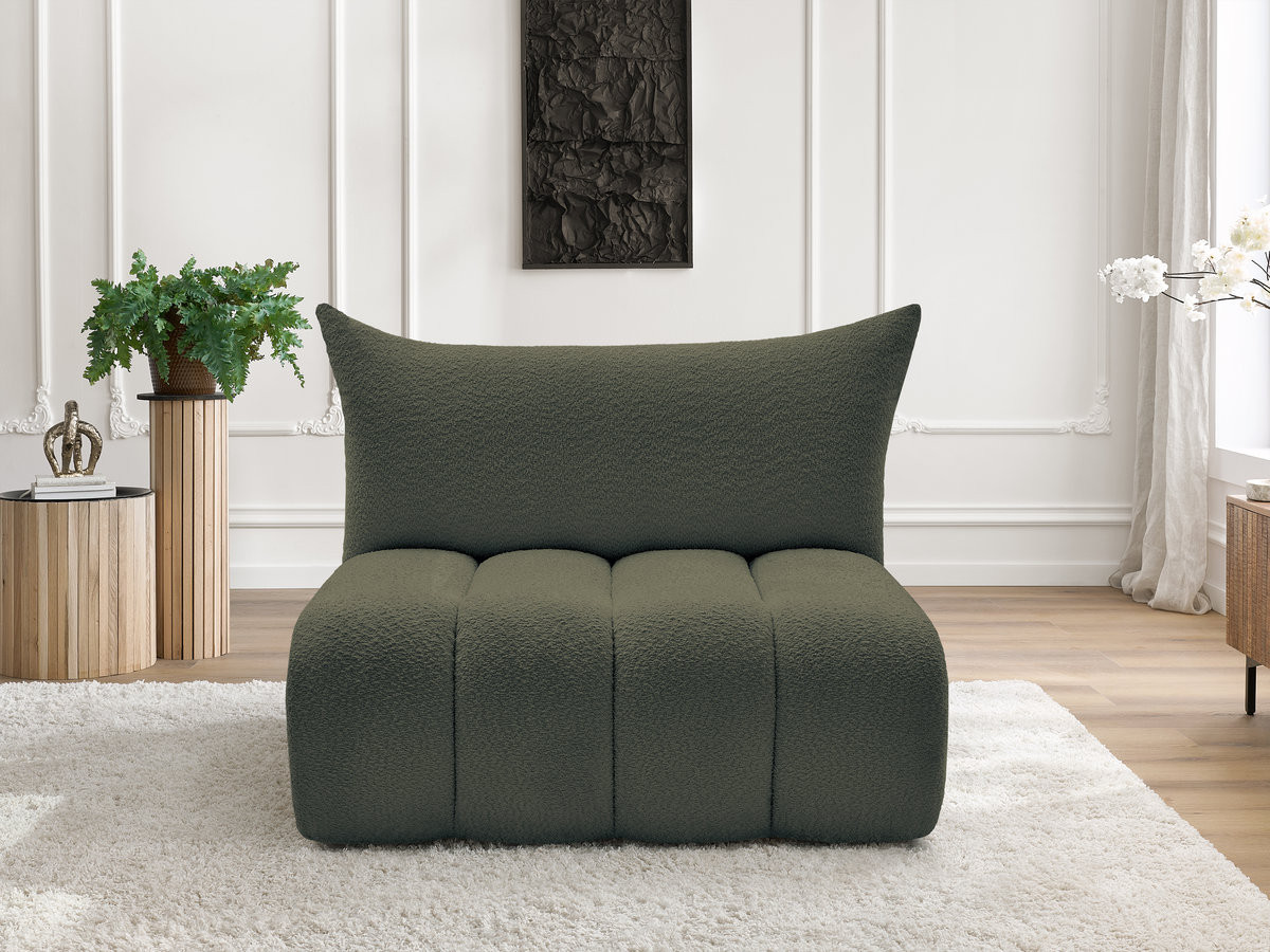 Bobochic Azra Sofamodul 2-Sitzer 120 × 112 cm Bouclé-Stoff Grün