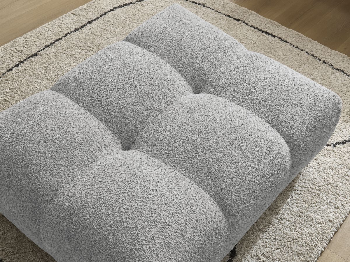 Bobochic Anakin Pouf Bouclé-Stoff Hellgrau