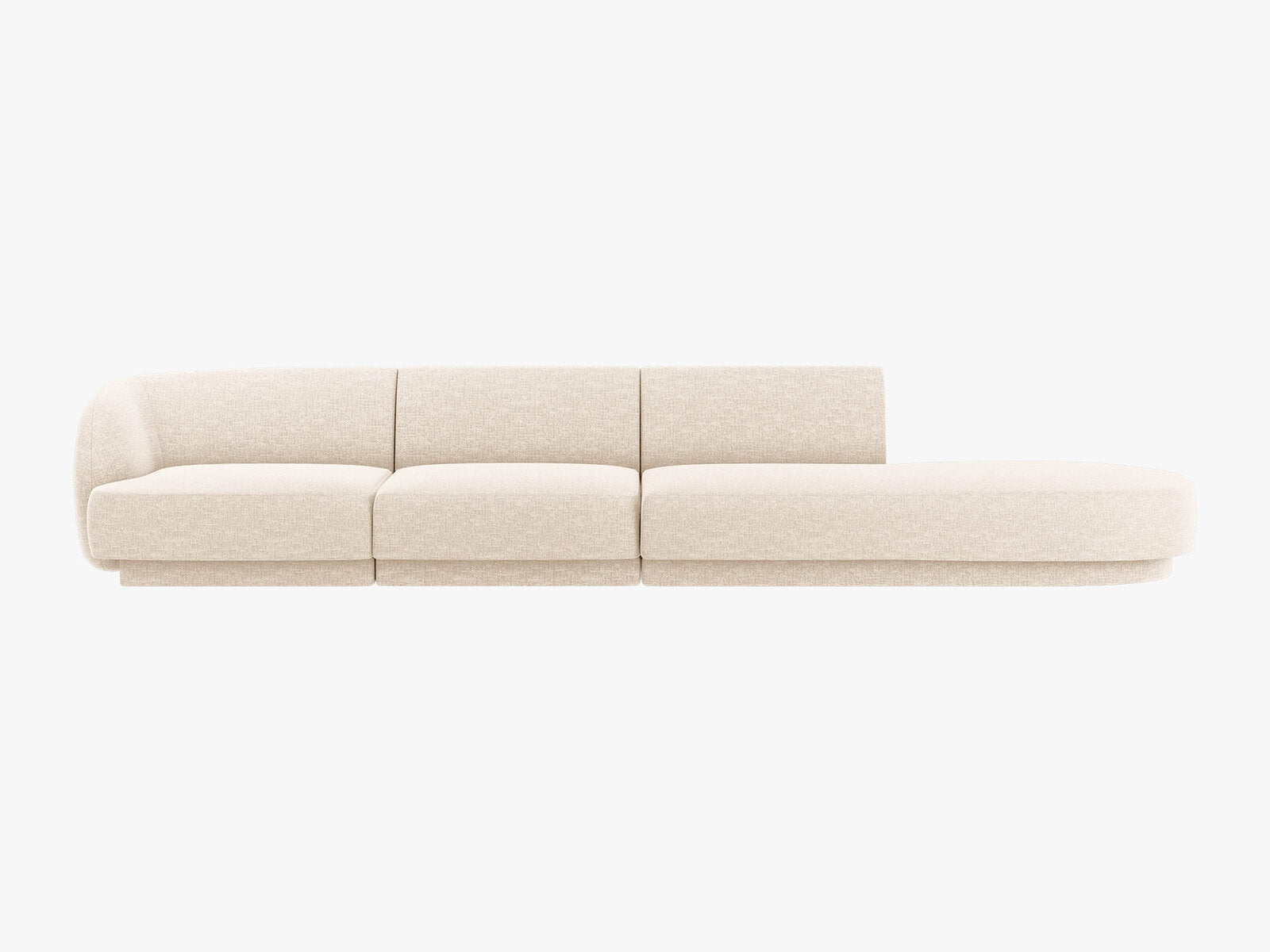 Micadoni Sofa Miley 4-Sitzer Rechts Chenille Haga Helles Beige