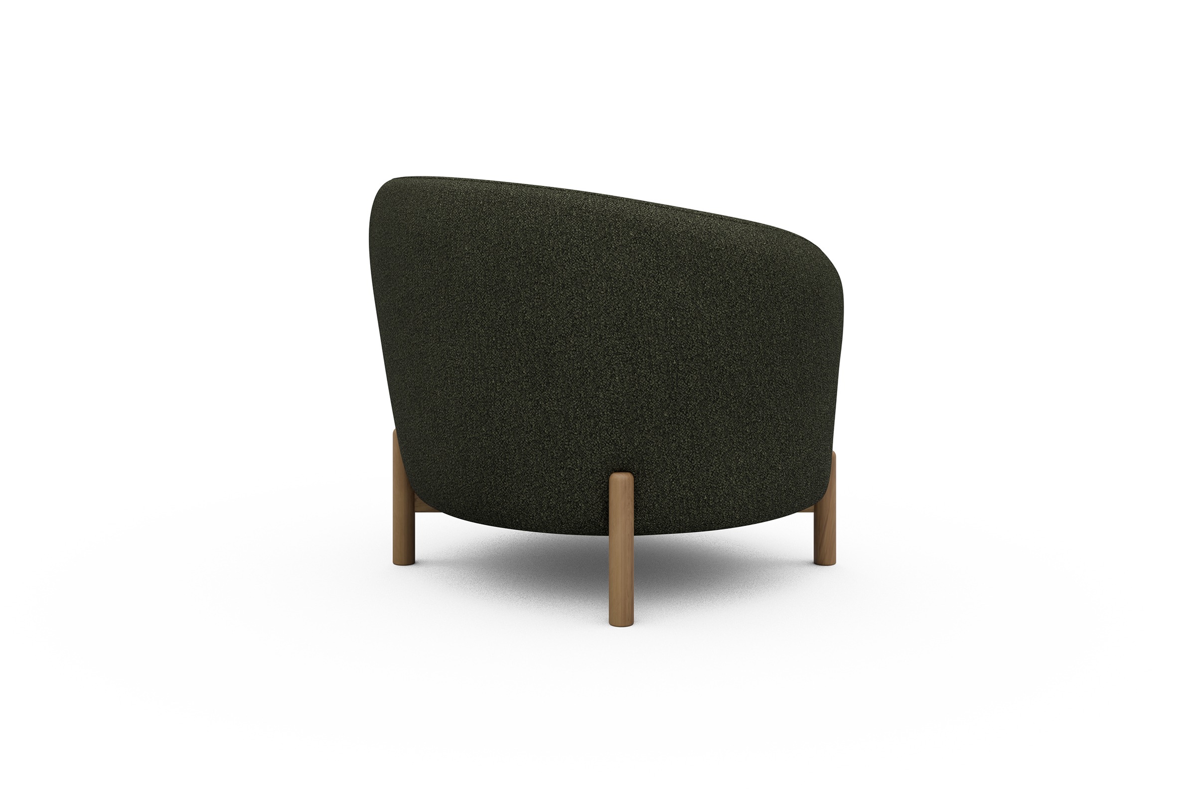 Sessel Ronda Holzbeine Eiche Natur Boucle-Forest-Green