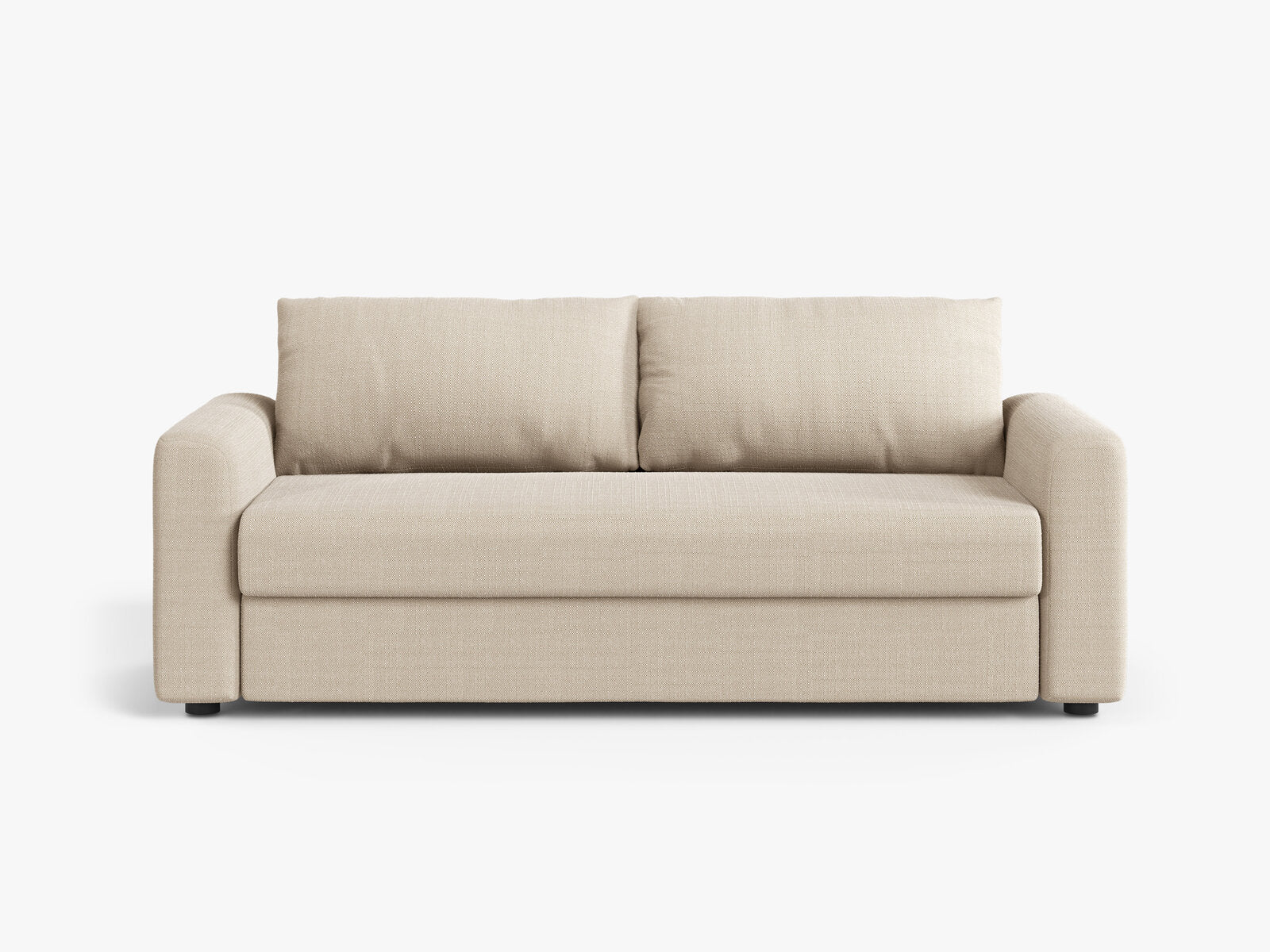 Micadoni Sofa mit Schlaffunktion David 3-Sitzer Strukturierter Stoff Babel Beige