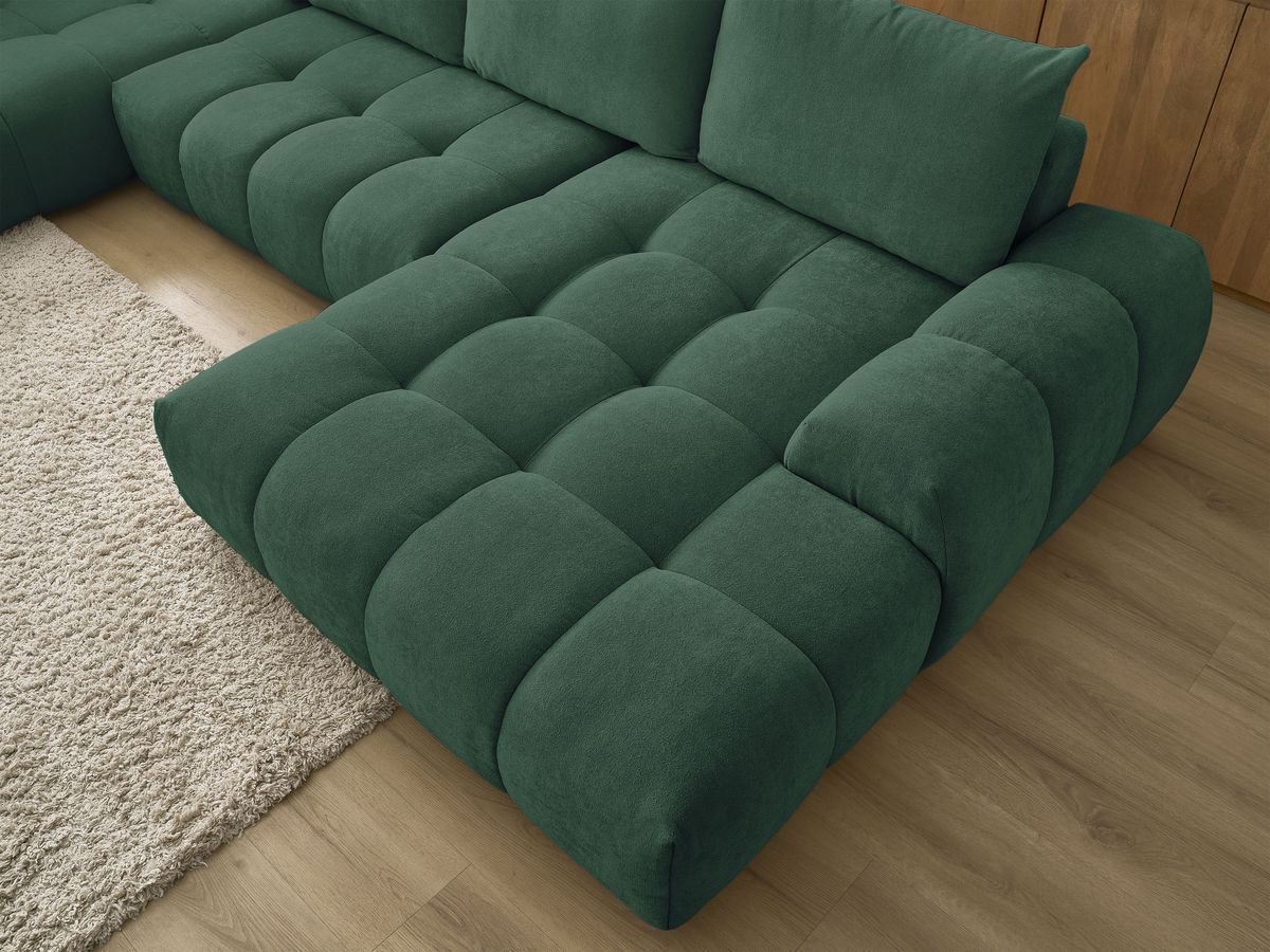 Bobochic Everest Wohnlandschaft, 6 Kissen Strukturstoff Grün Ecke rechts