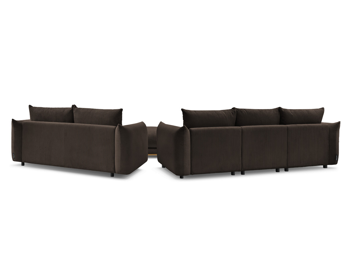 Bobochic Ernest Sofa 5-Sitzer mit Pouf Cordsamt Braun