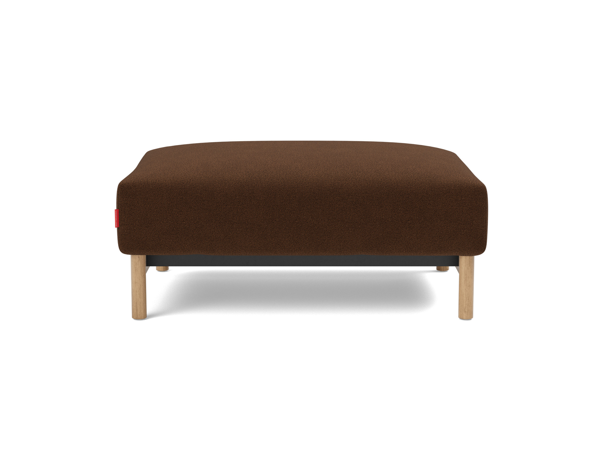 Hocker Malloy Strukturierter Stoff Taura 359-Cappuccino Beine Eiche