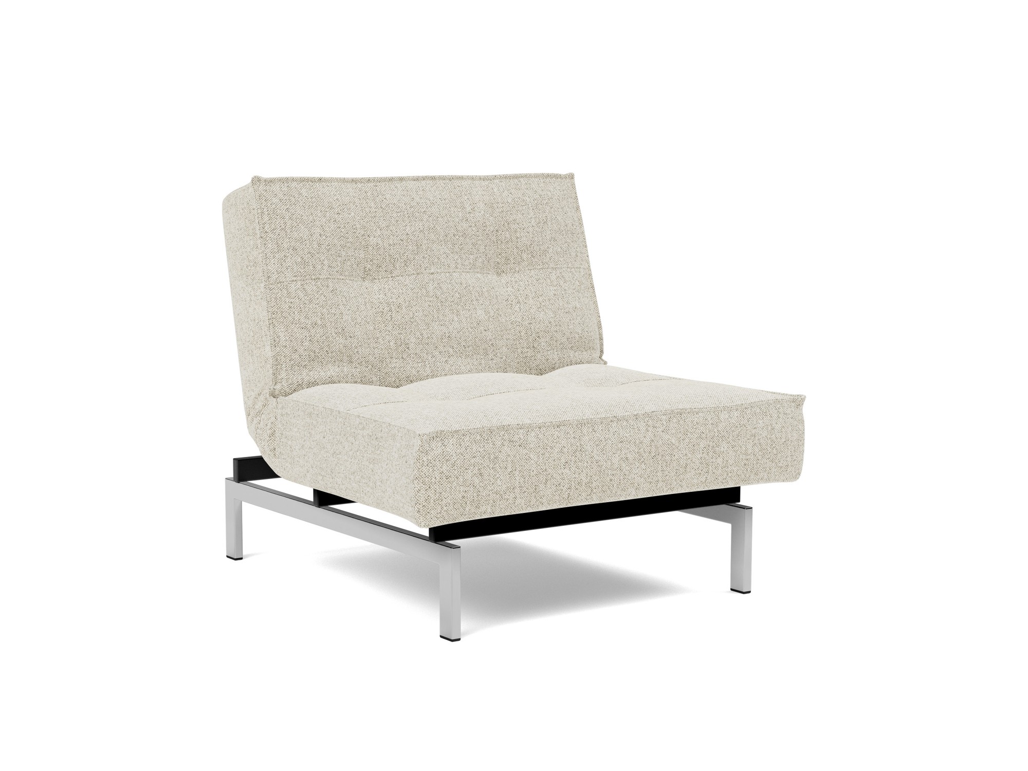 Sessel Splitback Strukturierter Stoff Taura 357-Off-White Beine Chrom