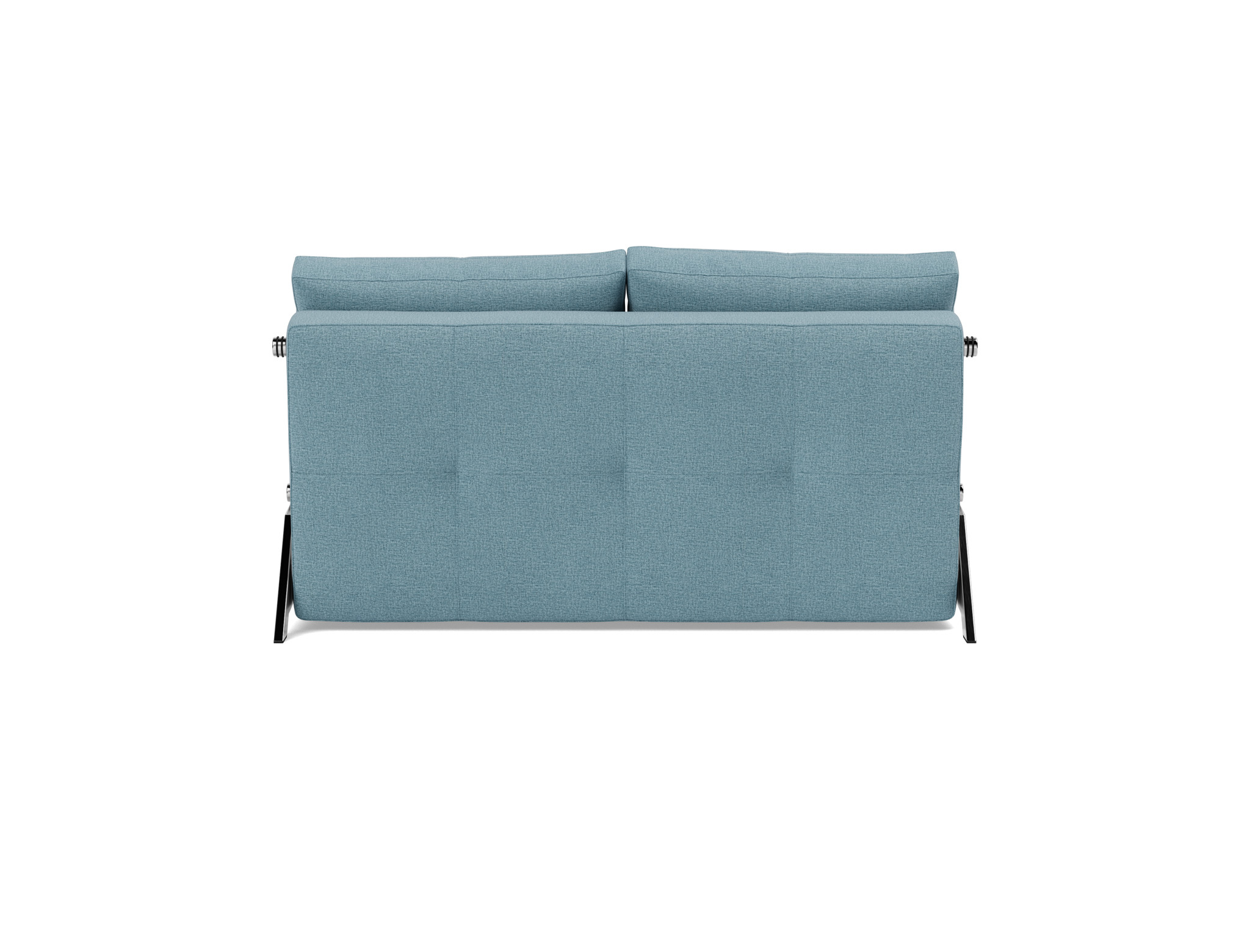 Schlafsofa Cubed 140 Flachgewebe Mixed Dance 525-Light-Blue Beine Chrom