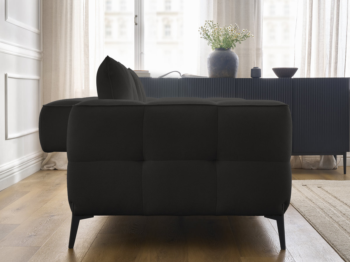 Bobochic Anis Sofa 3-Sitzer Strukturstoff Schwarz