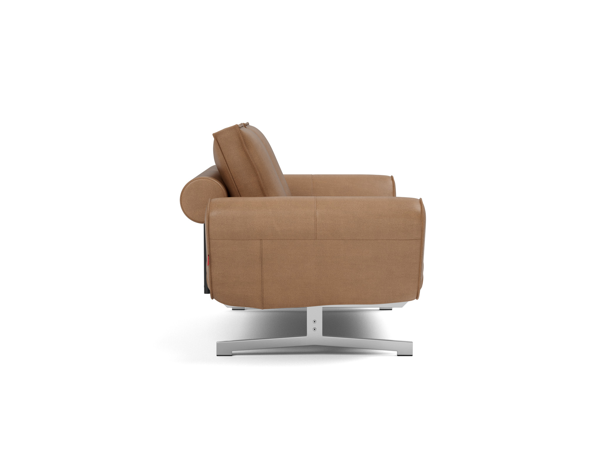Tagesbett Ghia Lederoptik Faunal 551-Brown Beine Chrom