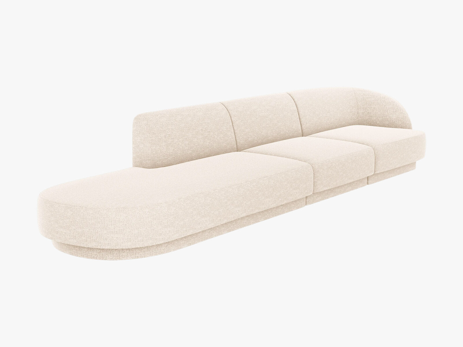 Micadoni Sofa Miley 4-Sitzer Links Chenille Eden Elfenbein