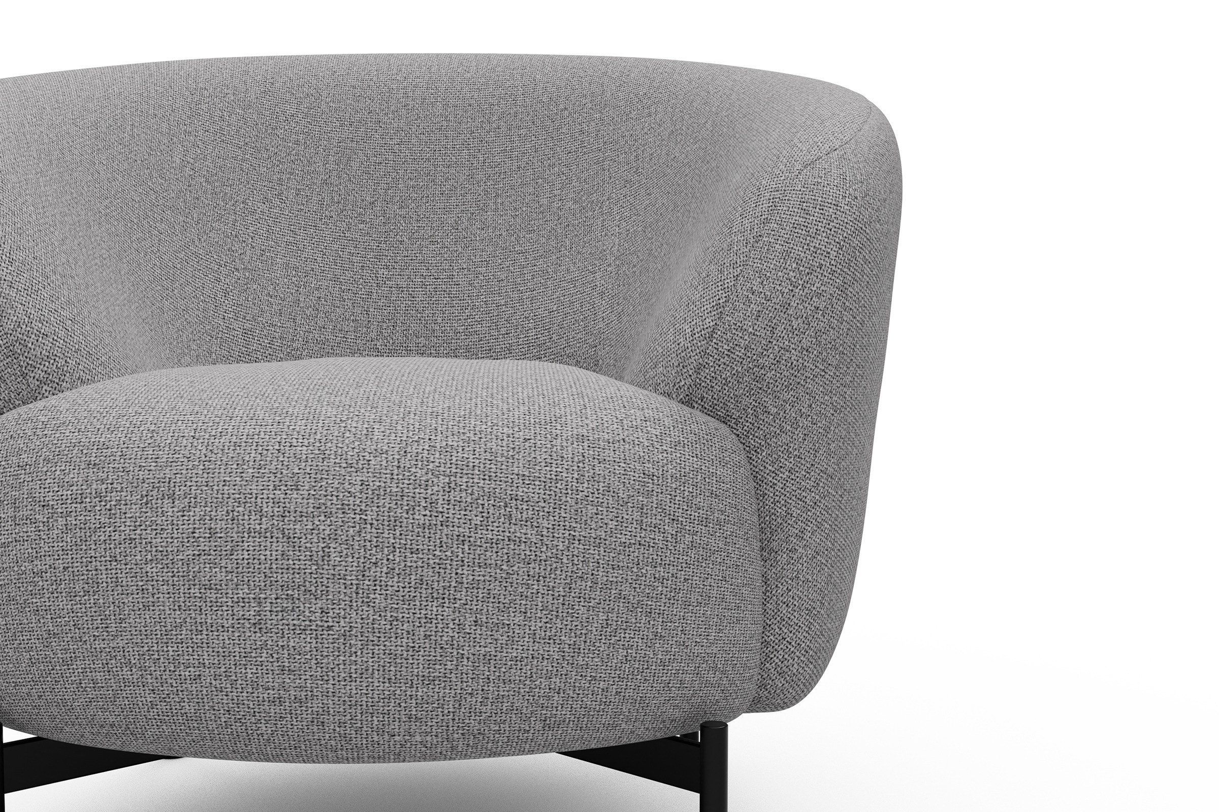 Sessel Ronda X-Metallgestell Schwarz Sama-Grey