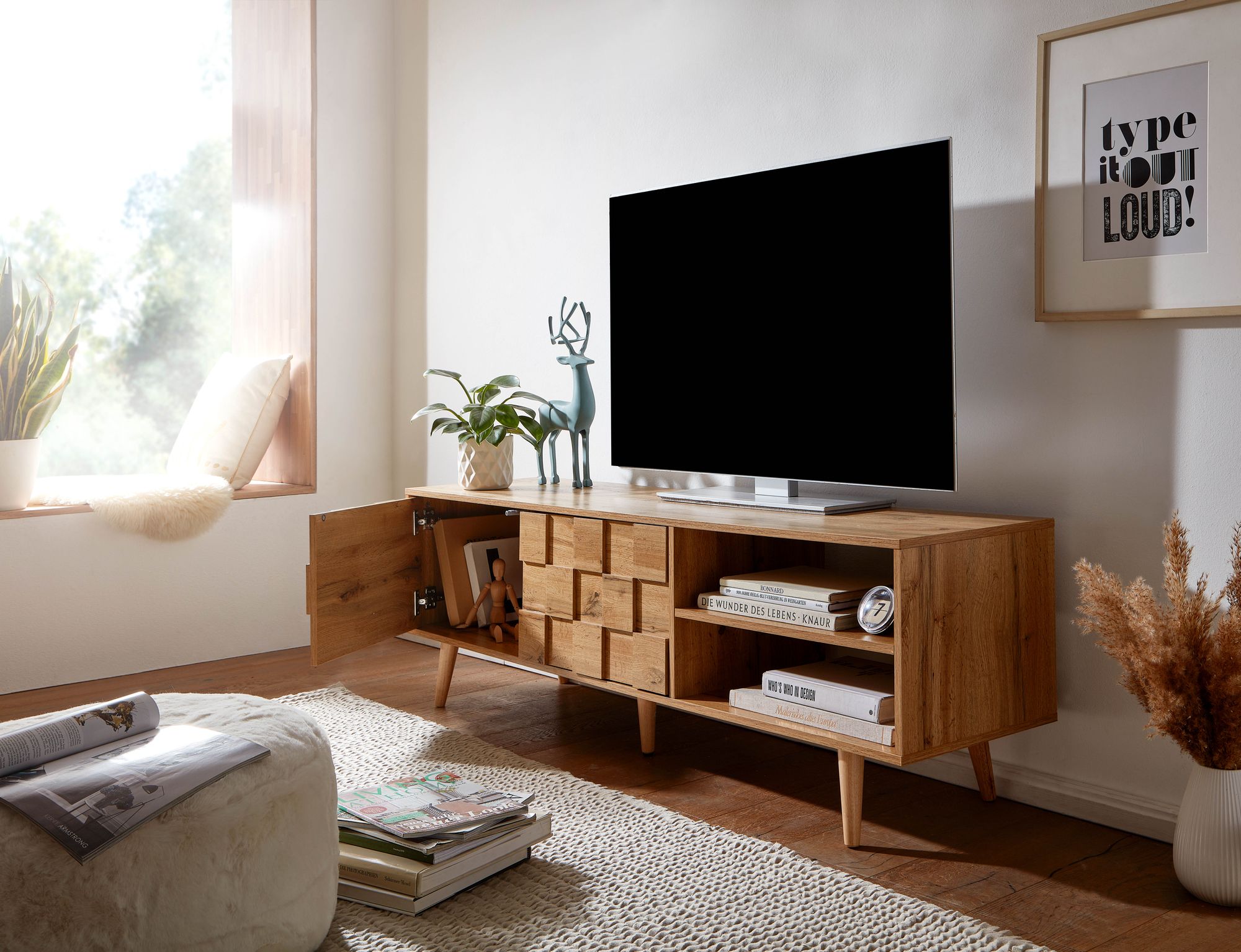 TV-Board Anholt Braun 160 × 40 × 51 cm