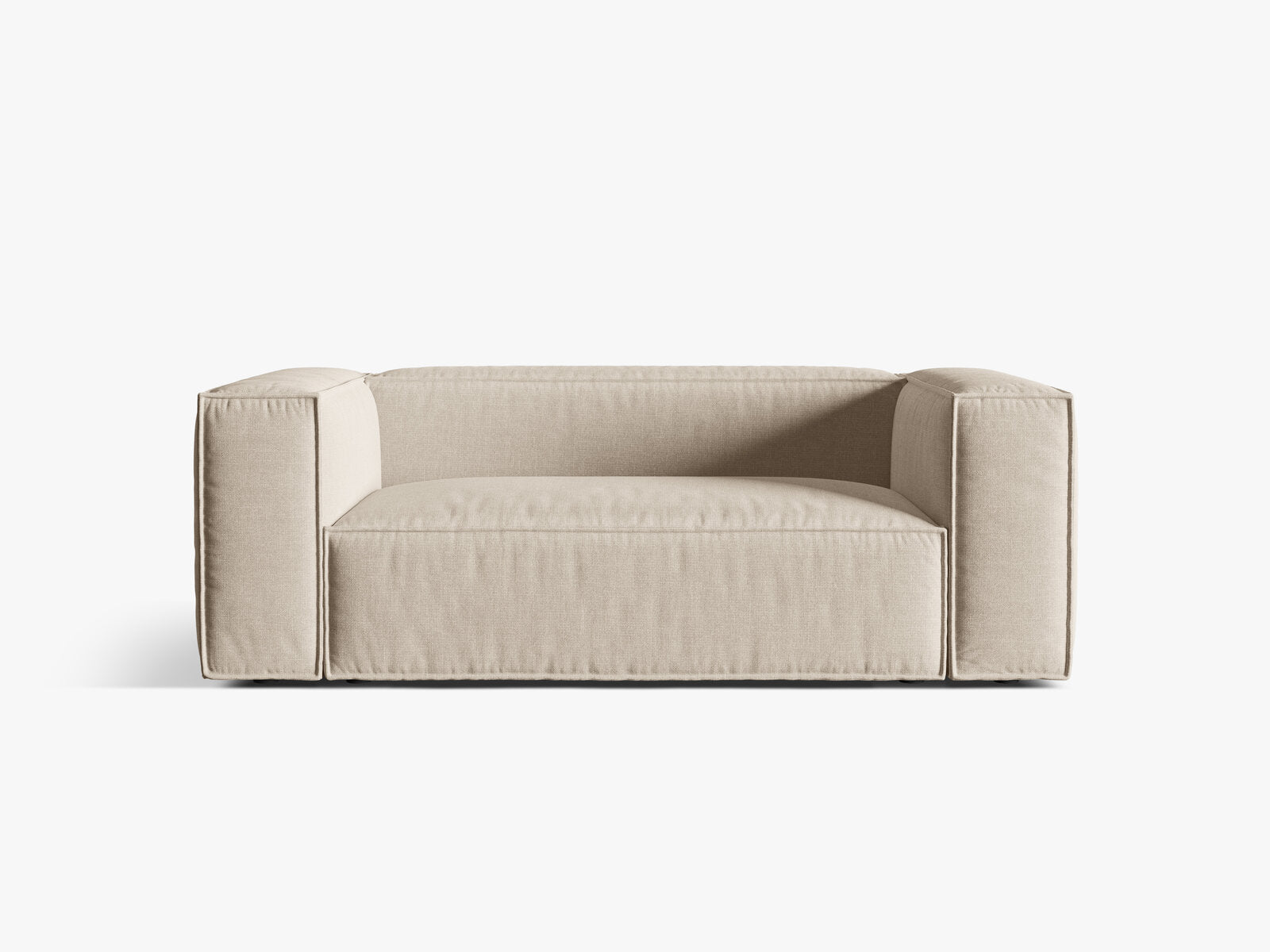 Micadoni Sofa Nuria 2-Sitzer Strukturierter Stoff Beige