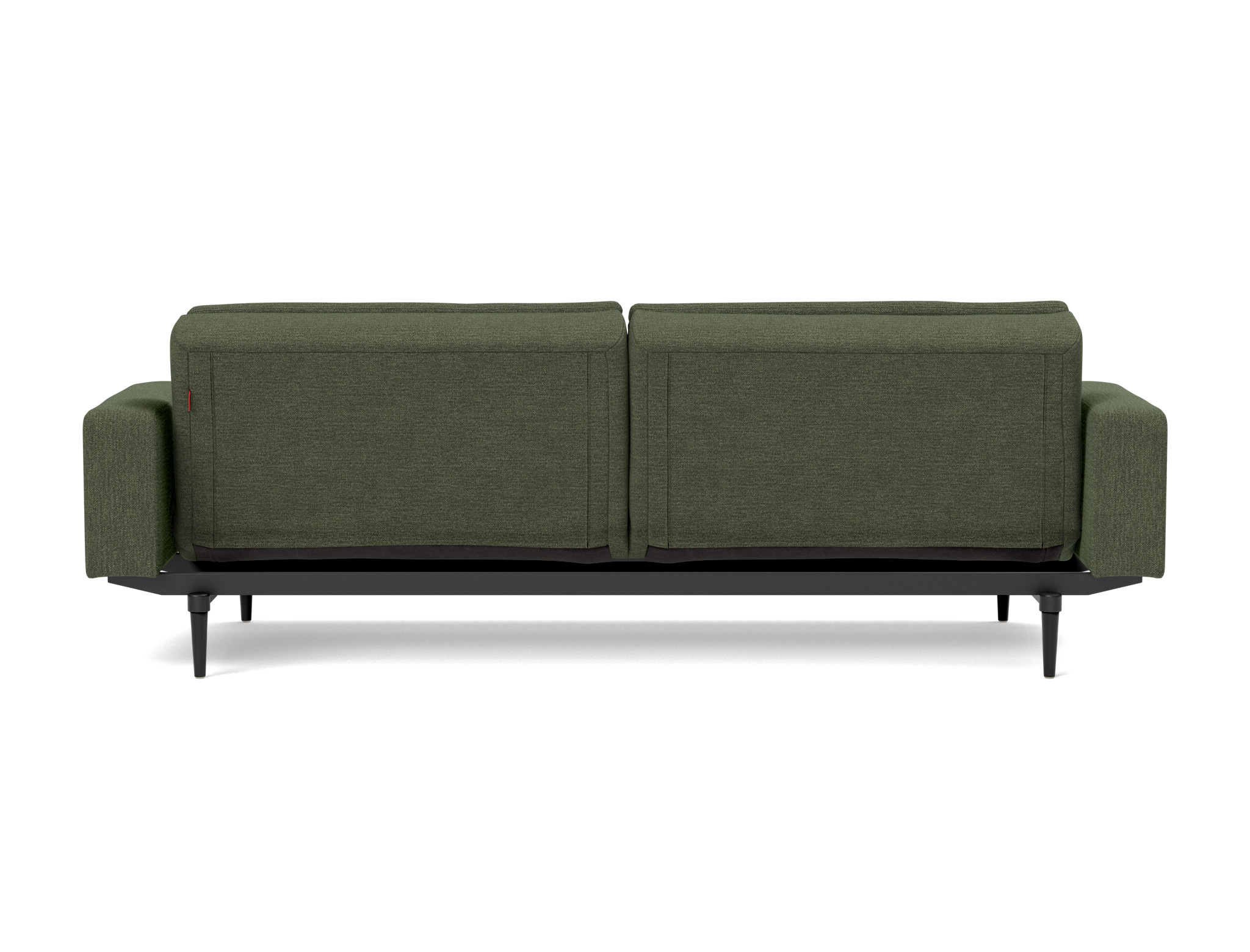 Schlafsofa Dublexo mit Armlehnen Strukturierter Stoff Taura 353-Forest Beine Styletto Eiche schwarz
