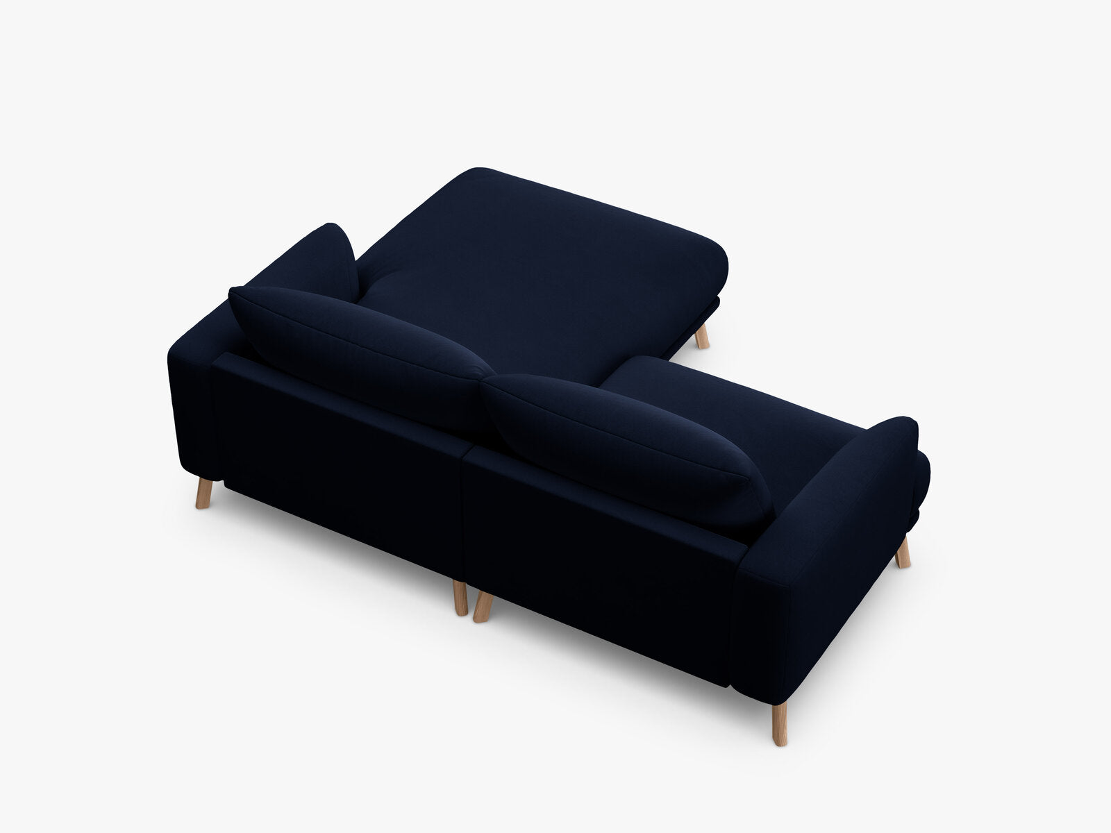 Micadoni Ecksofa Naomi 3-Sitzer kleine Version Rechts Samt Salvador Königsblau