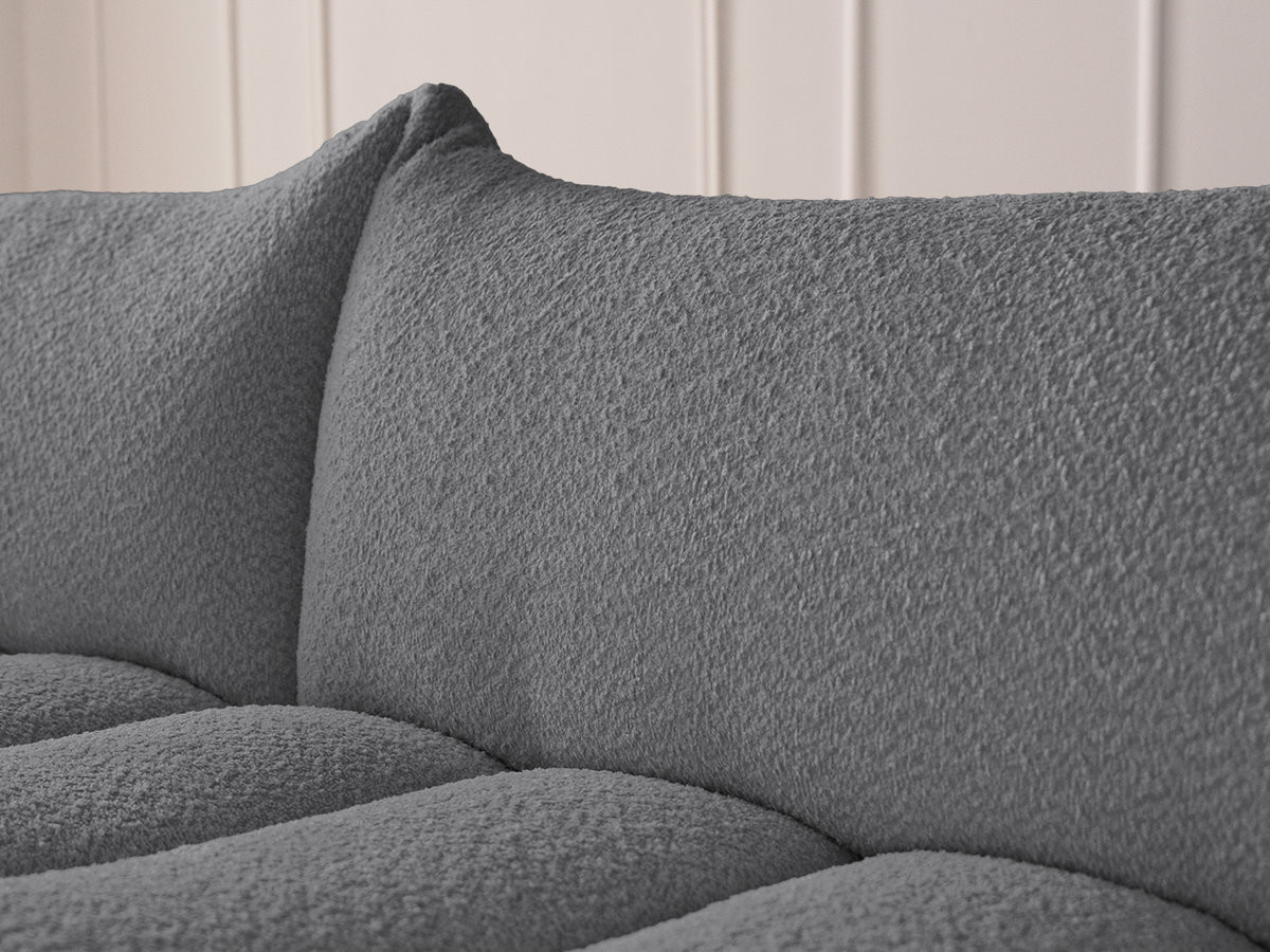 Bobochic Azra Ecksofa 325 × 112 cm Bouclé-Stoff Dunkelgrau Ecke links