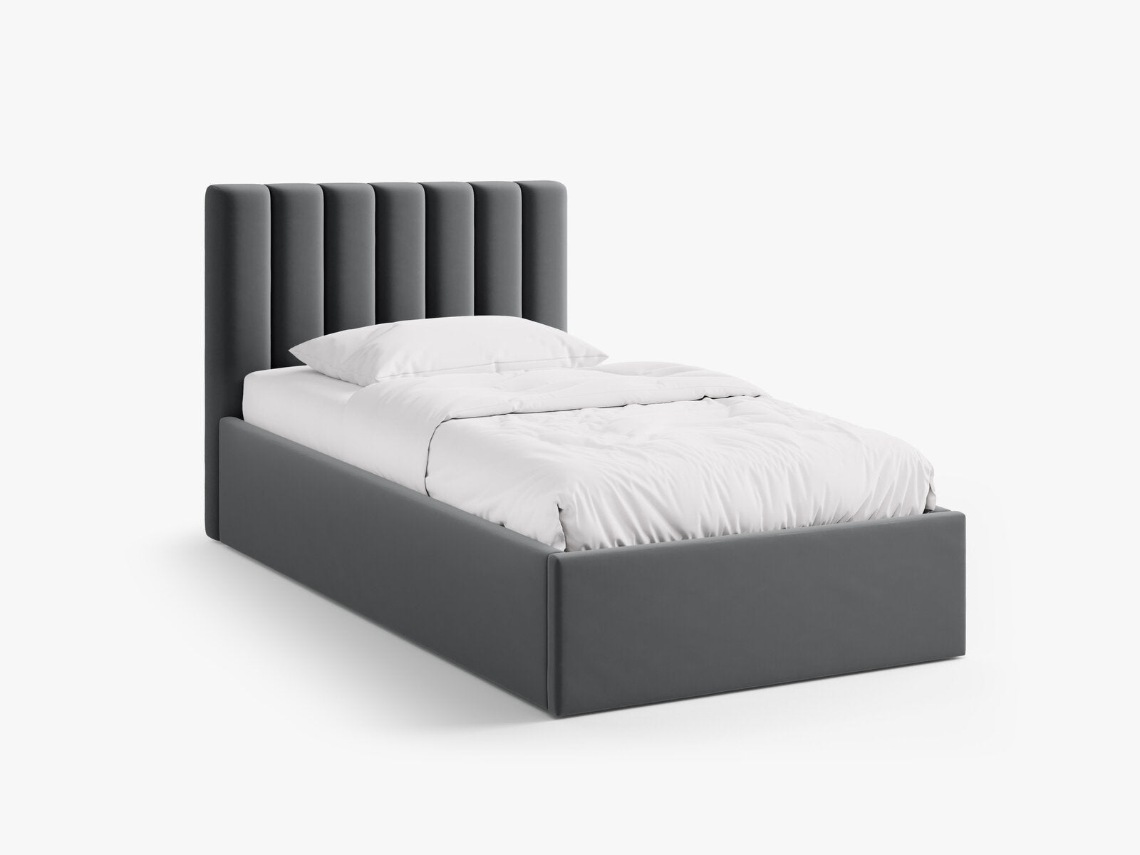 Micadoni Polsterbett Allison Samt Bluvel Grau 90x200